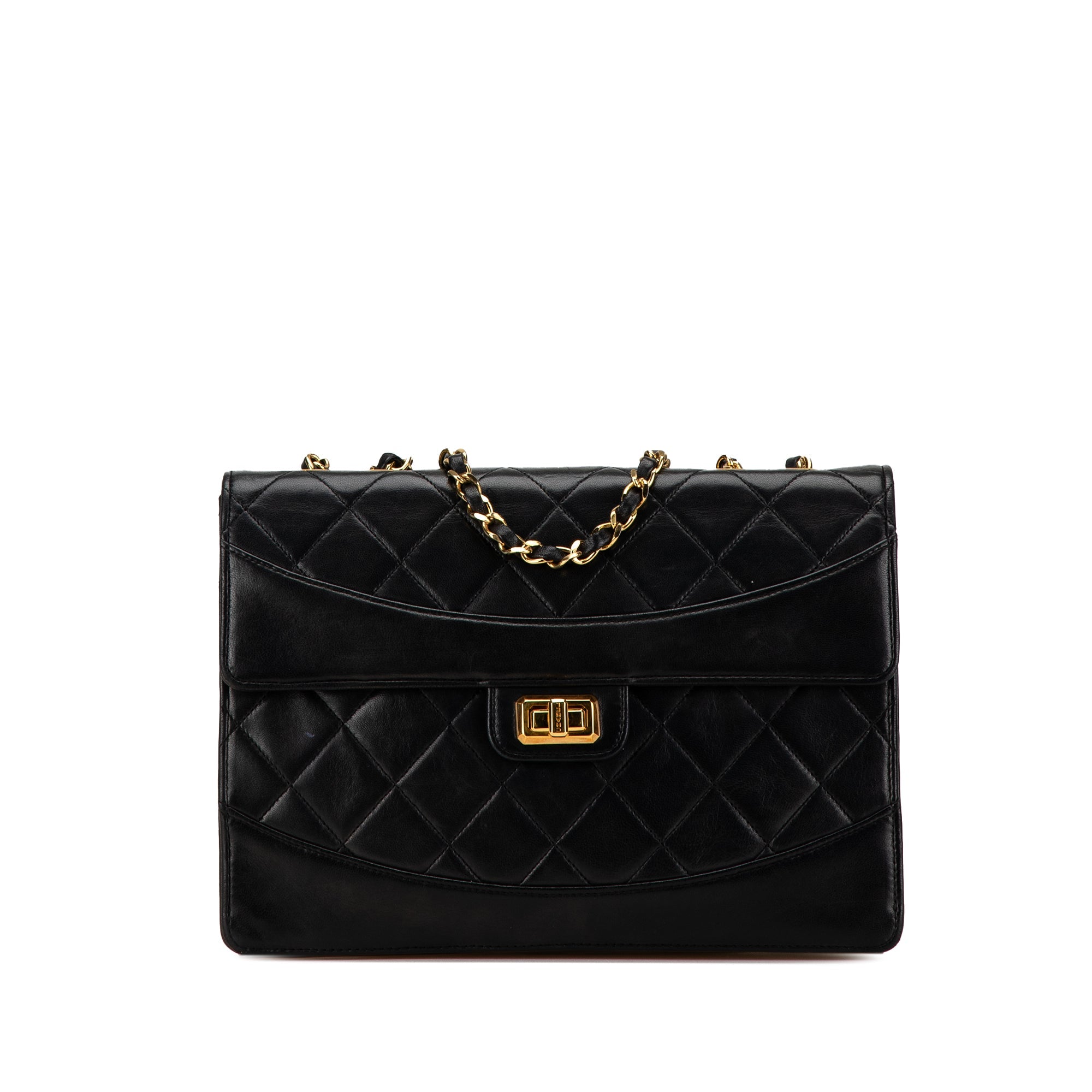 Vintage Mademoiselle Flap Bag Quilted Lambskin Medium