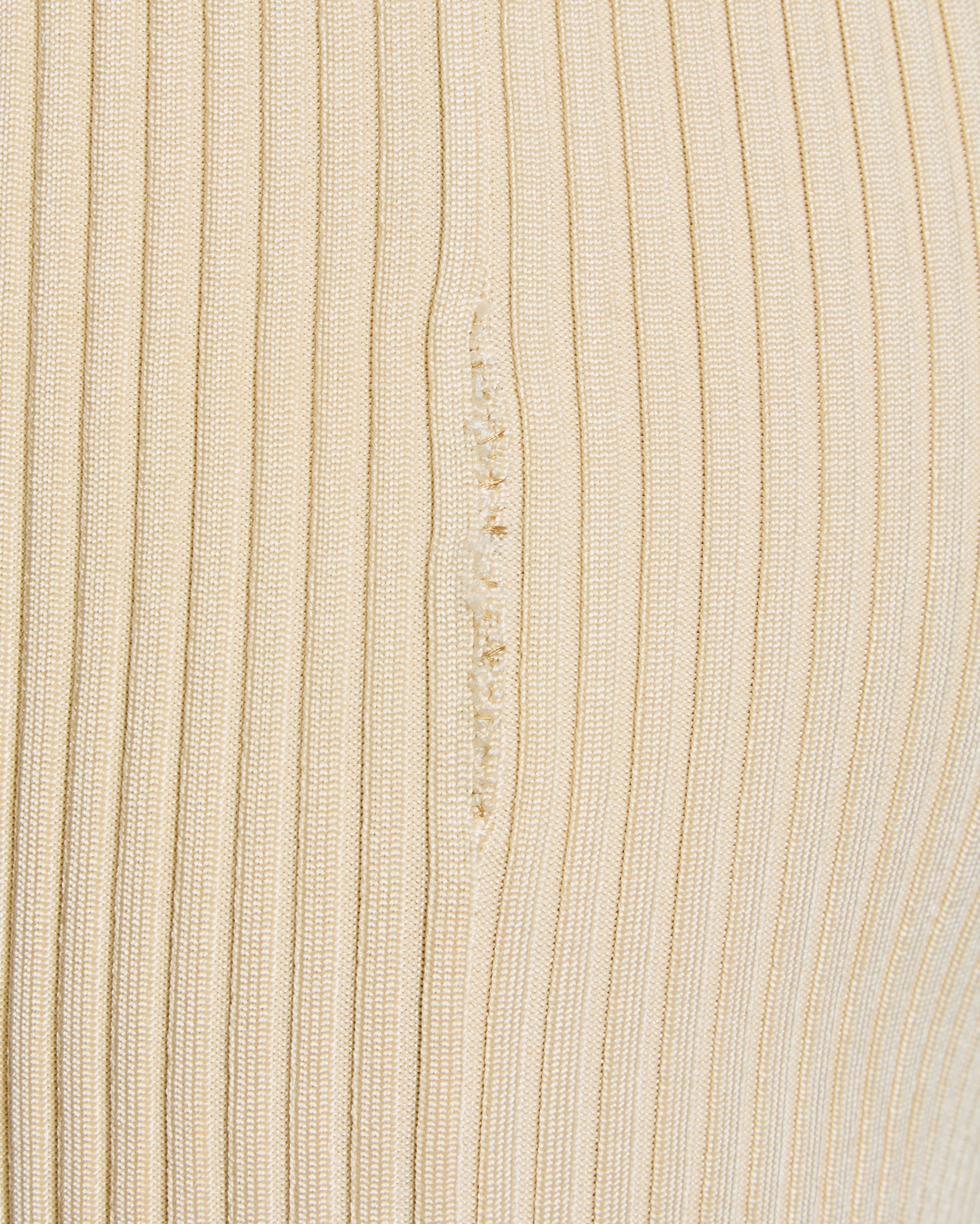 Hermès Cream Ribbed Knit Dress with Button Details Size FR 36 (UK 8)