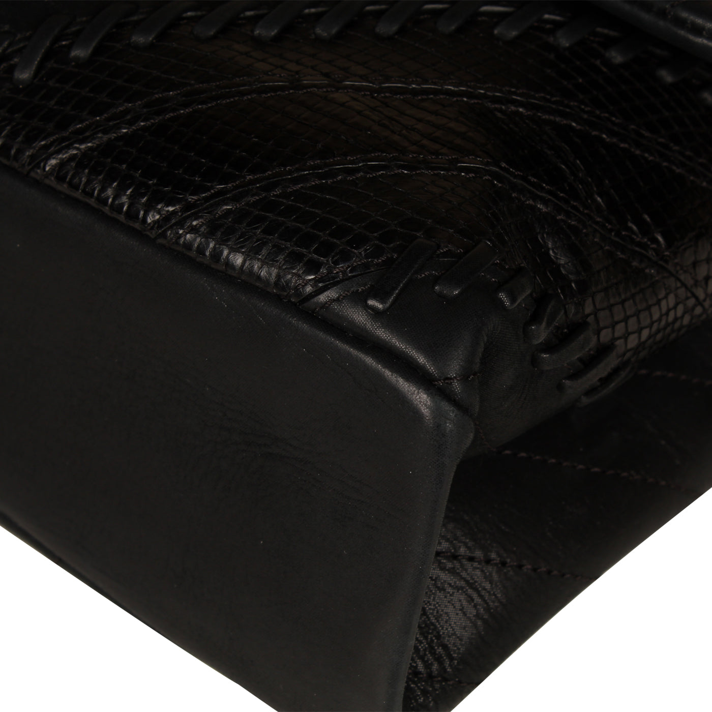Mixed Leather and Python Flap Bag