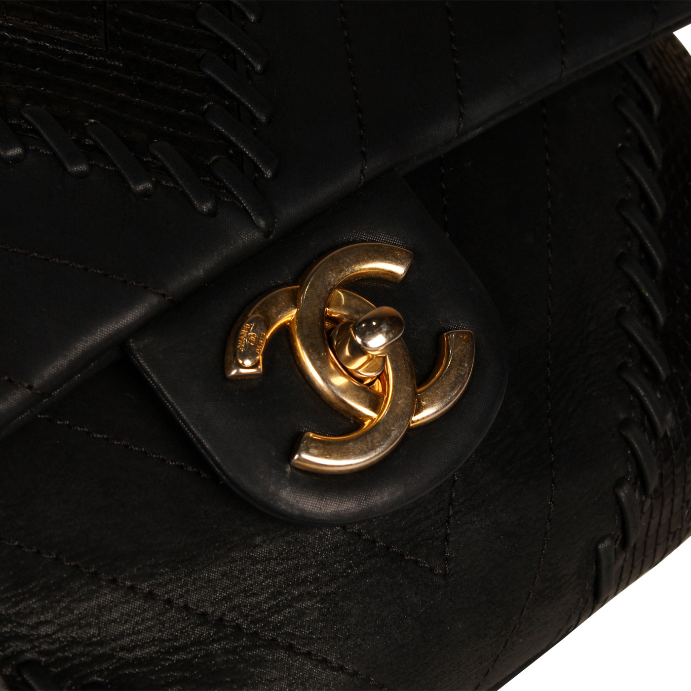 Mixed Leather and Python Flap Bag