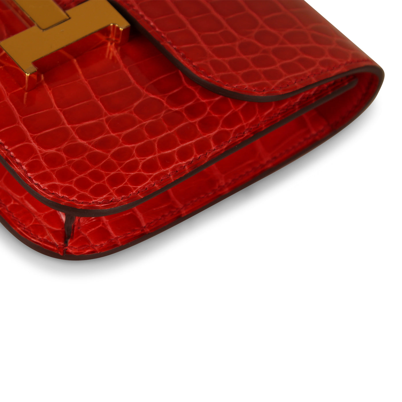 Mini Constance Croco Pouch - Red Nilo