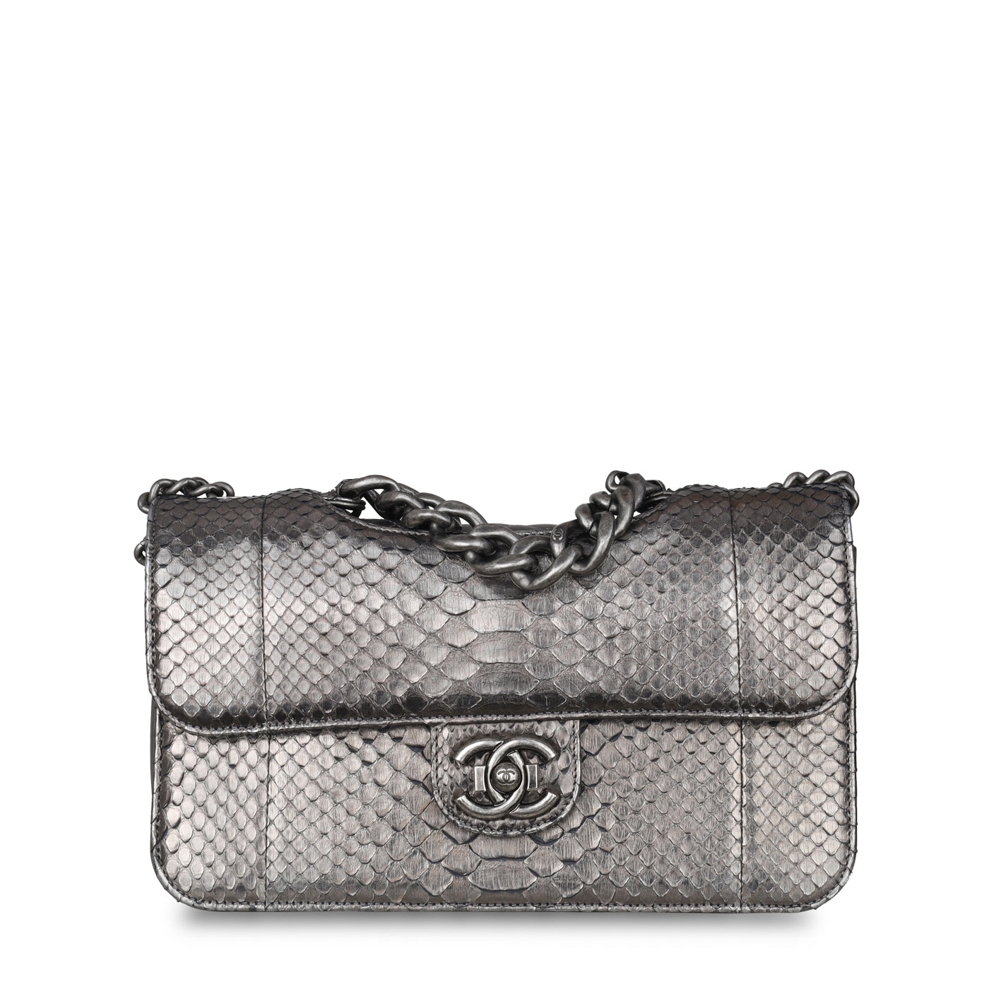 Python Flap Bag - Metallic