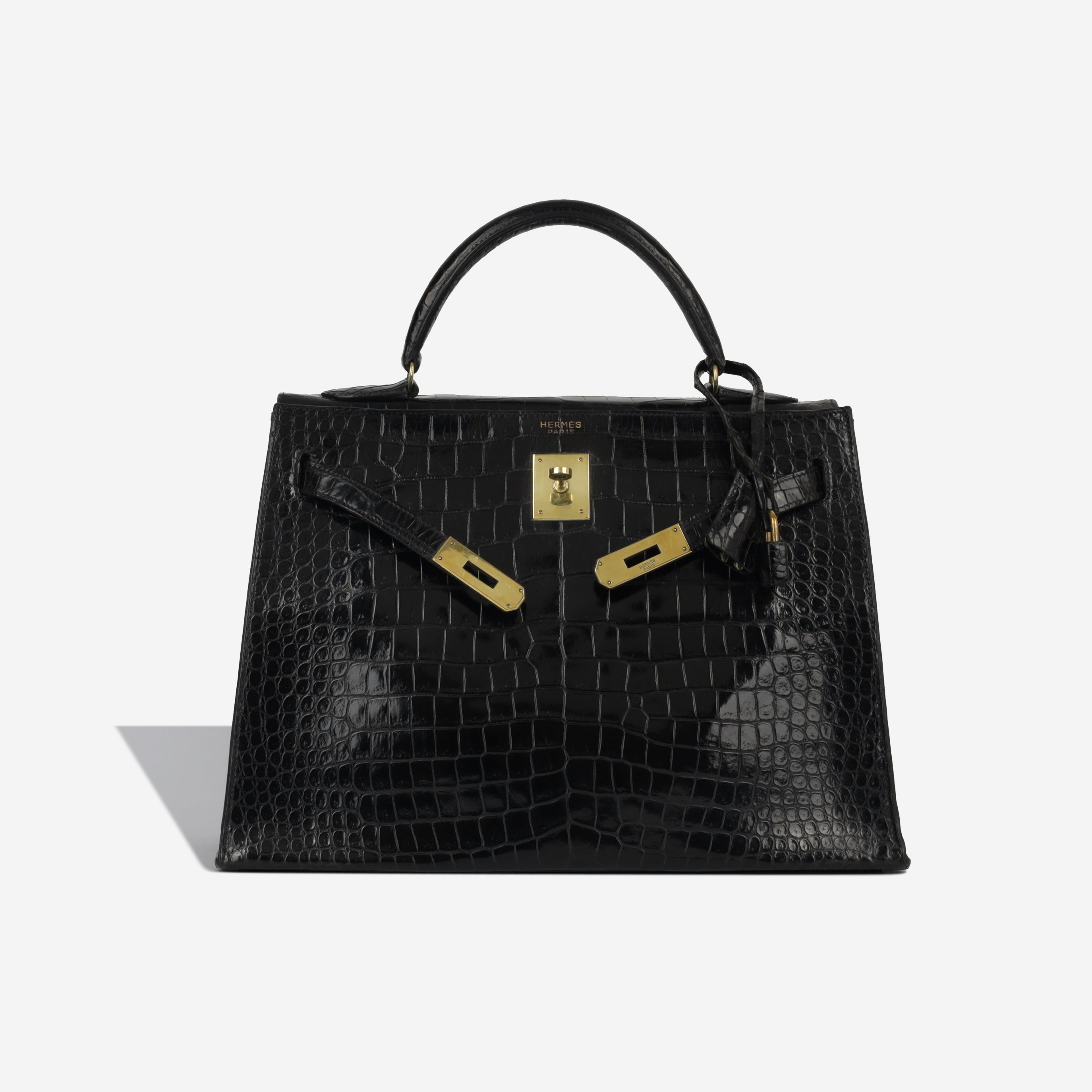 Vintage Kelly 32 - Noir Croc