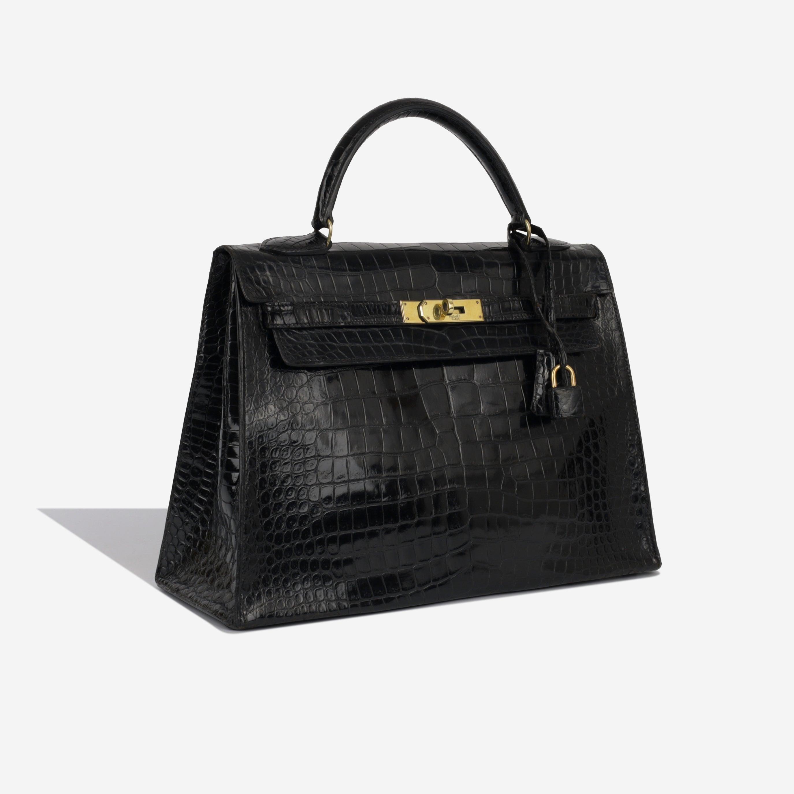 Vintage Kelly 32 - Noir Croc