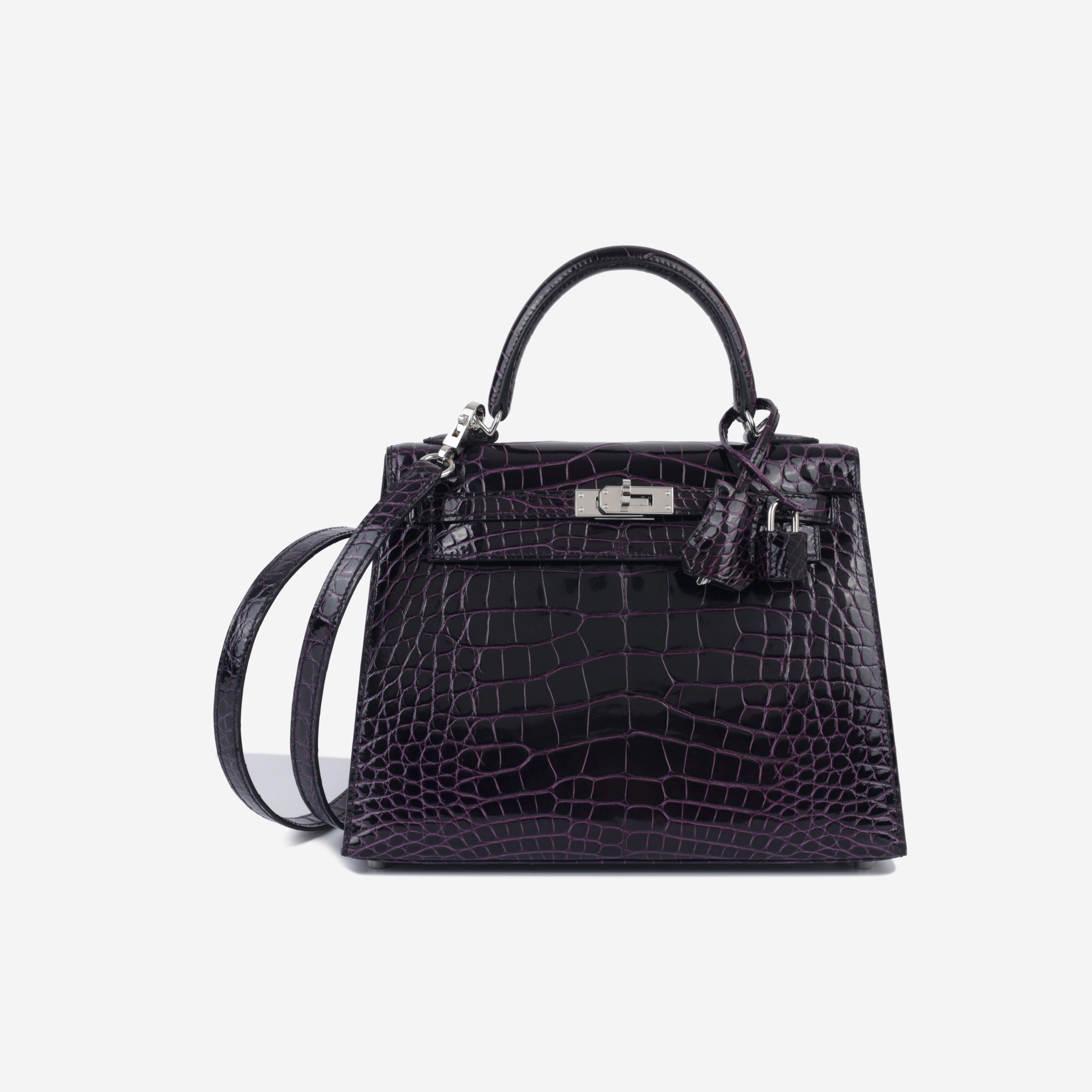 Kelly 25 - Aubergine Shiny Croc