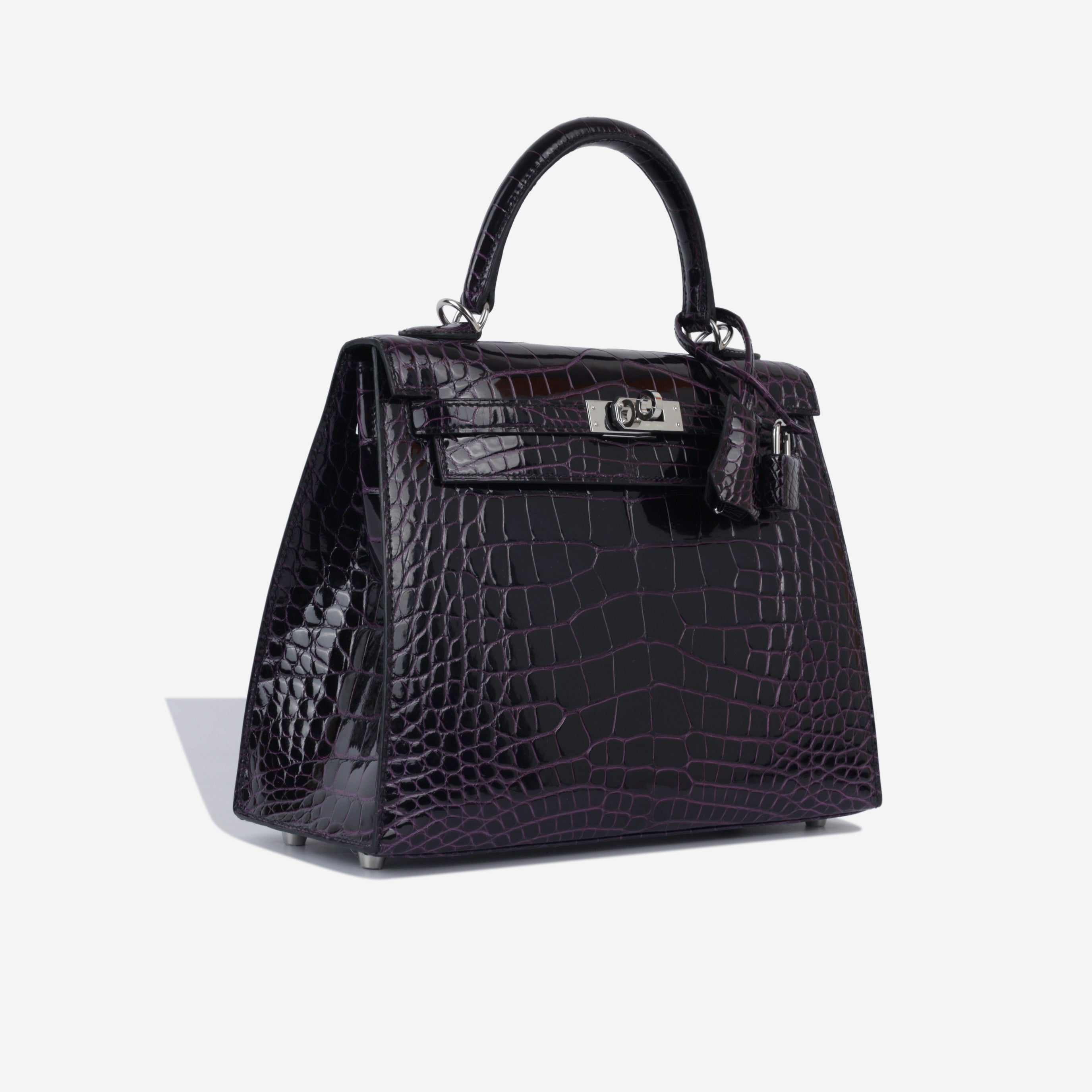 Kelly 25 - Aubergine Shiny Croc