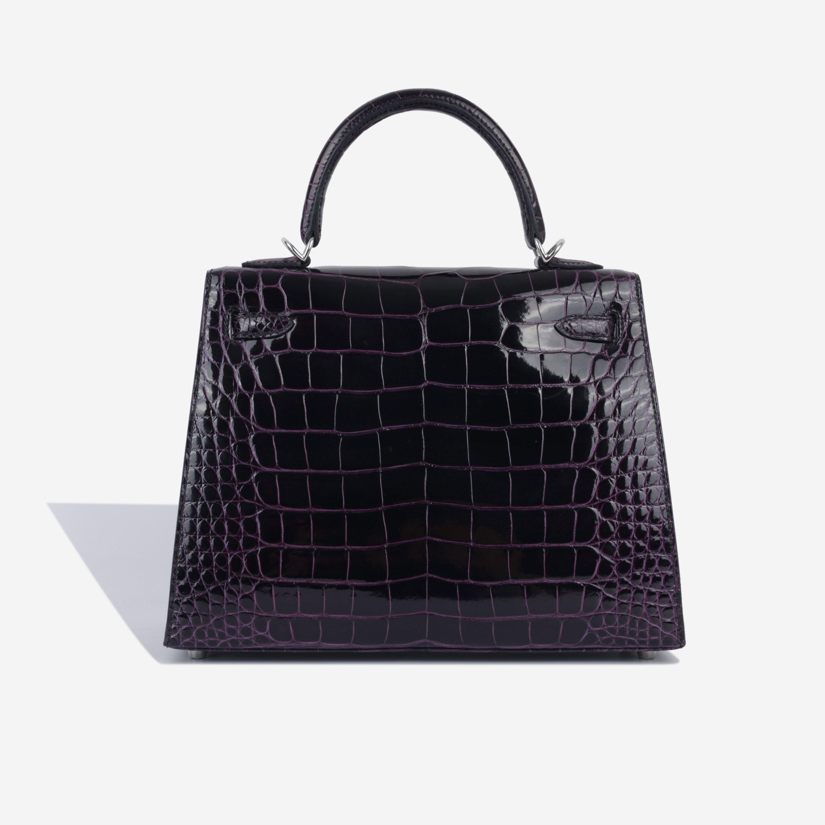 Kelly 25 - Aubergine Shiny Croc