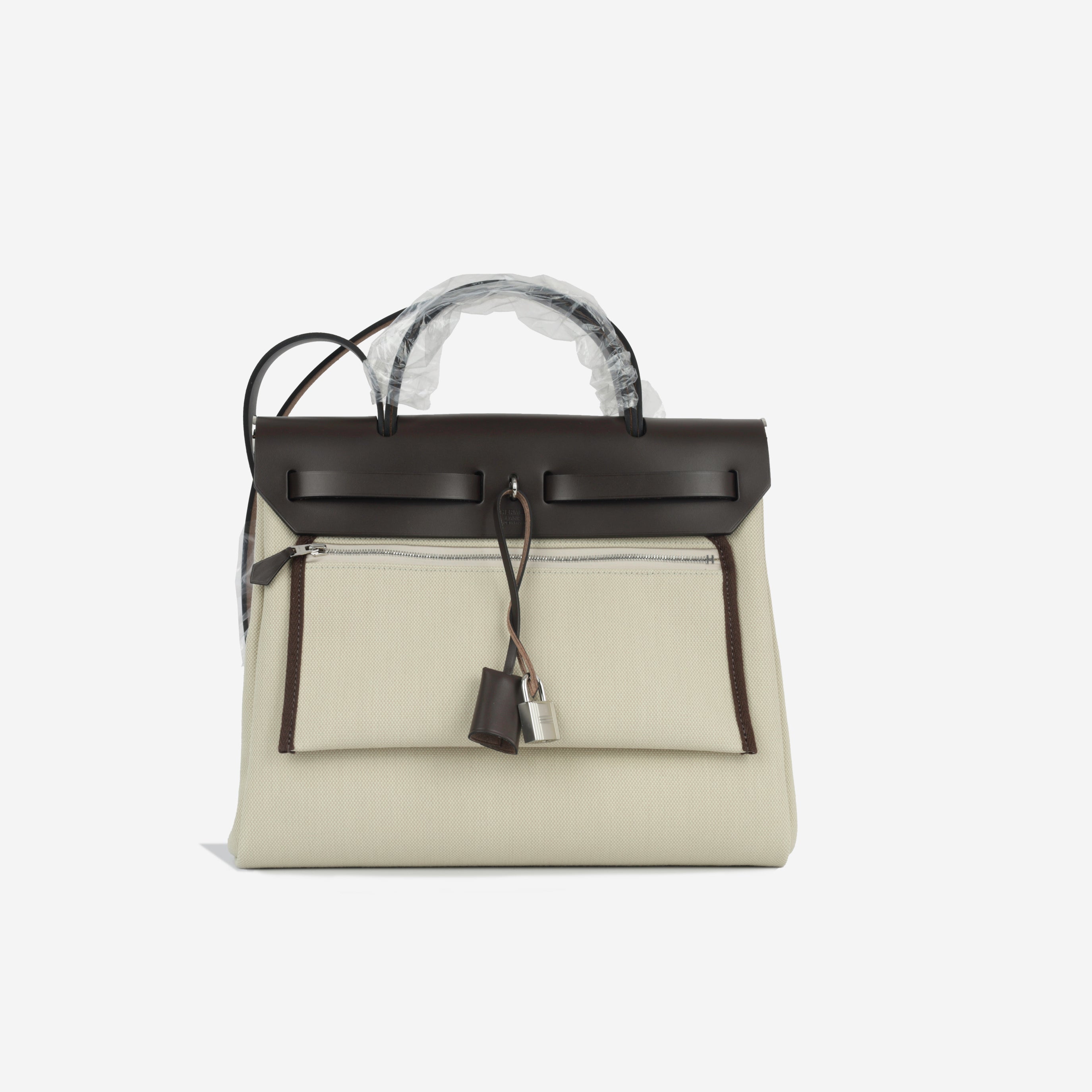 Hermès Herbag 31 - Beton / Ebene Hunter | Palladium & Enamel Hardware