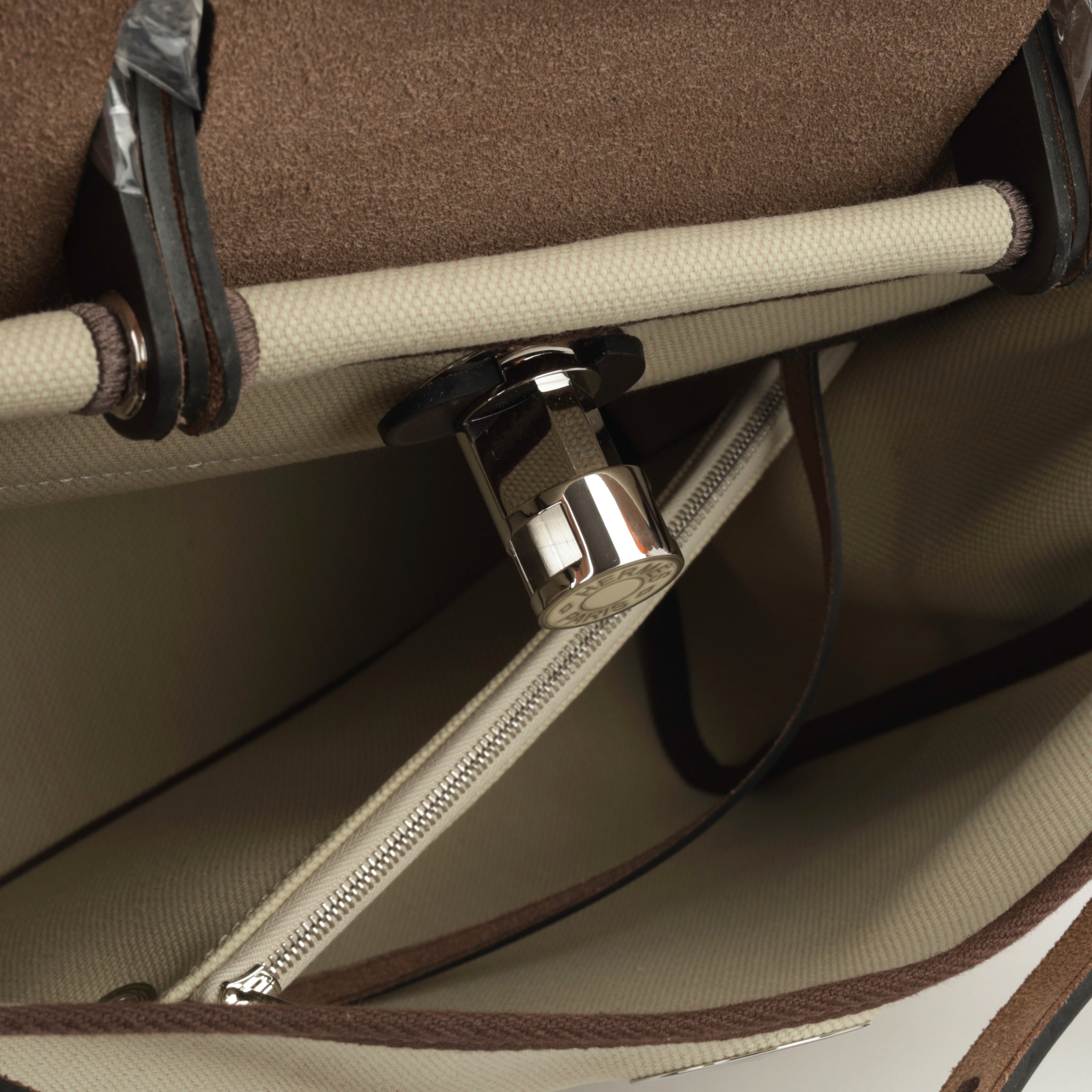 Hermès Herbag 31 - Beton / Ebene Hunter | Palladium & Enamel Hardware