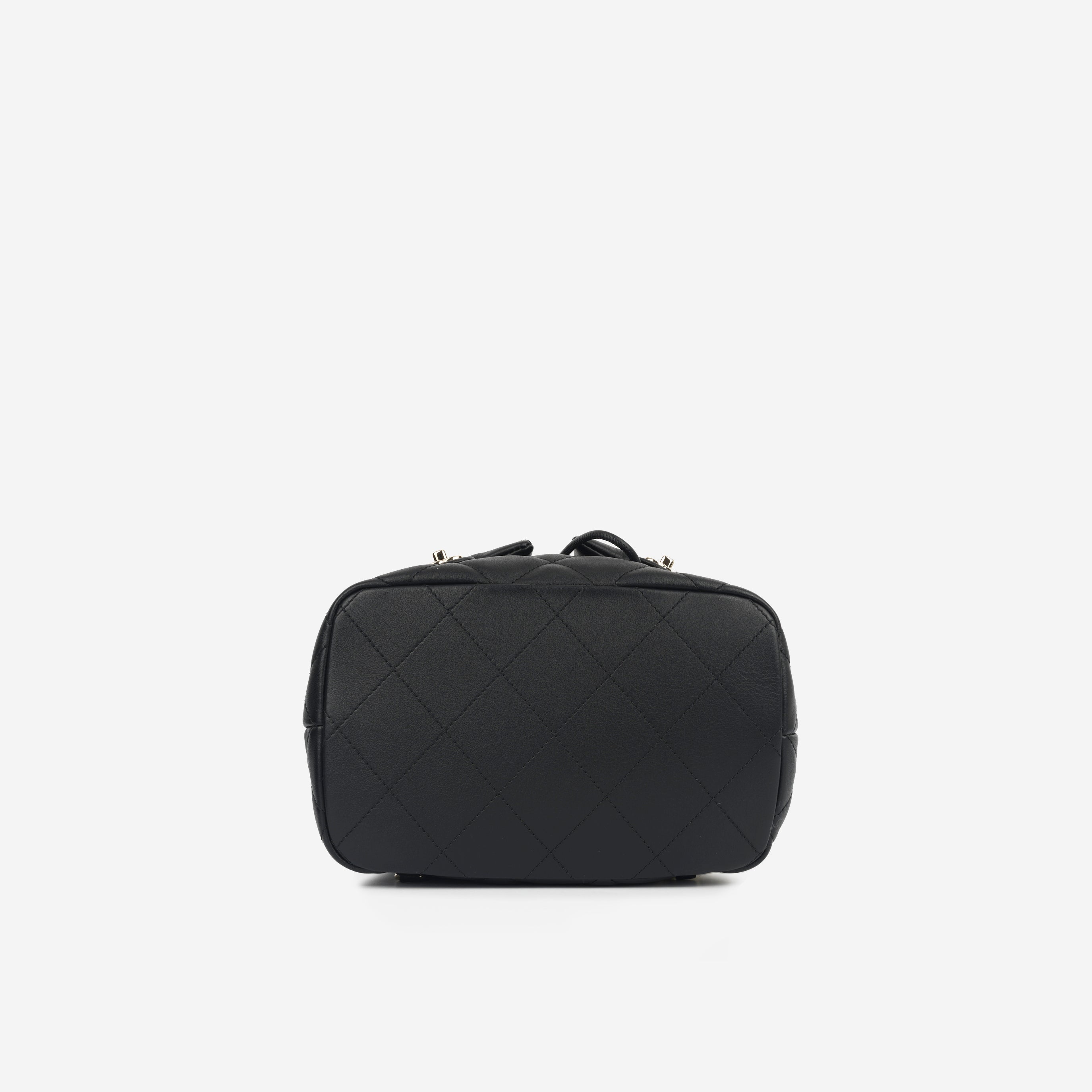 Chanel Small Duma Bucket Backpack - Black Lambskin | Champagne Gold Hardware