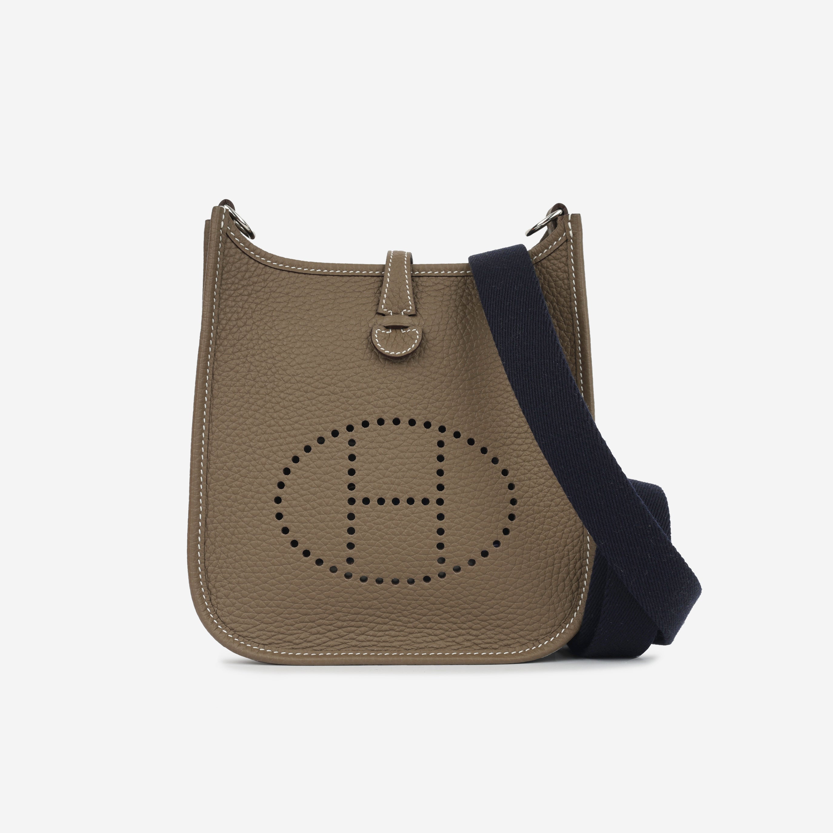 Hermès Evelyne TPM - Etoupe Clemence / Bleu Indigo Strap | Palladium Hardware