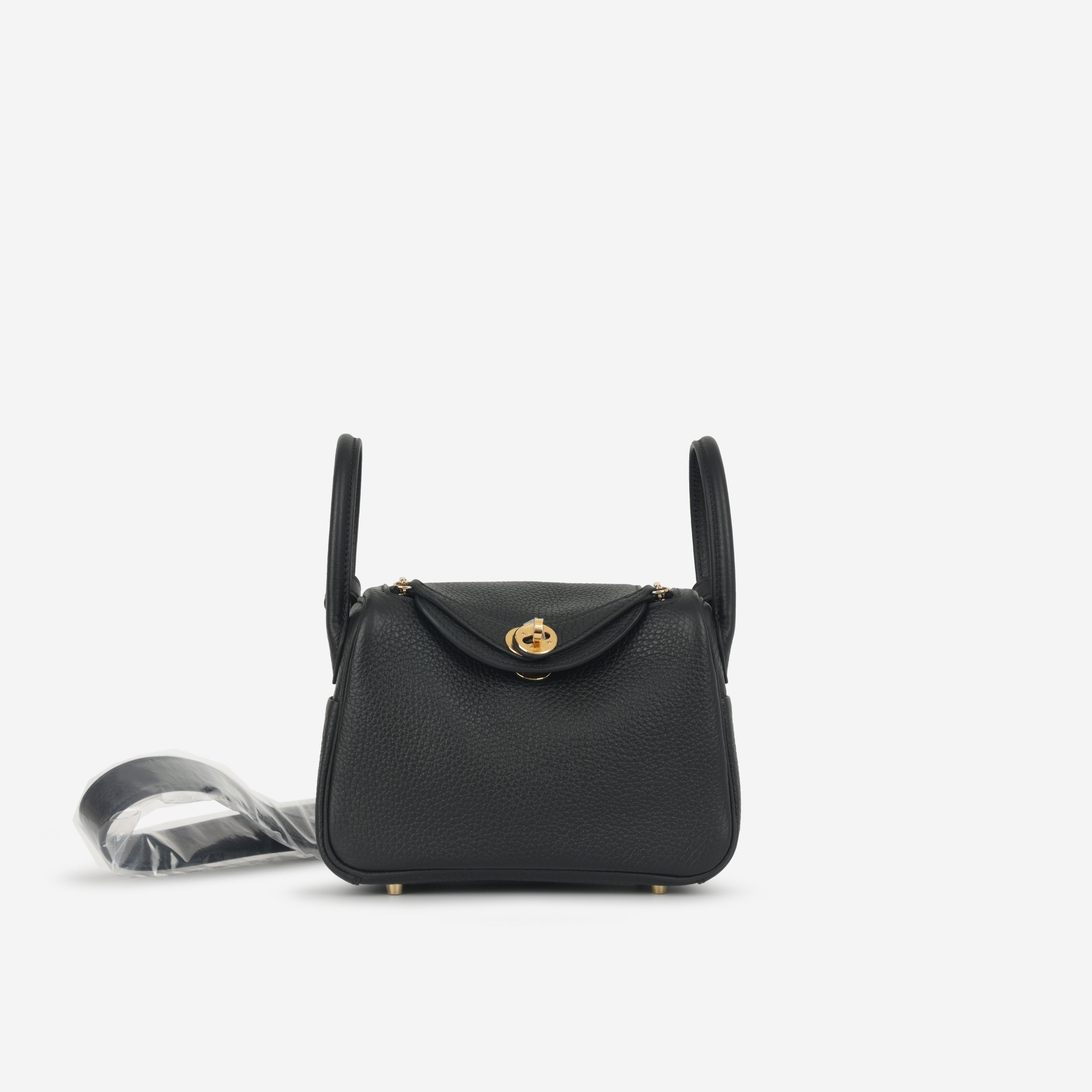 Hermès Mini Lindy - Black Clemence | Gold Hardware