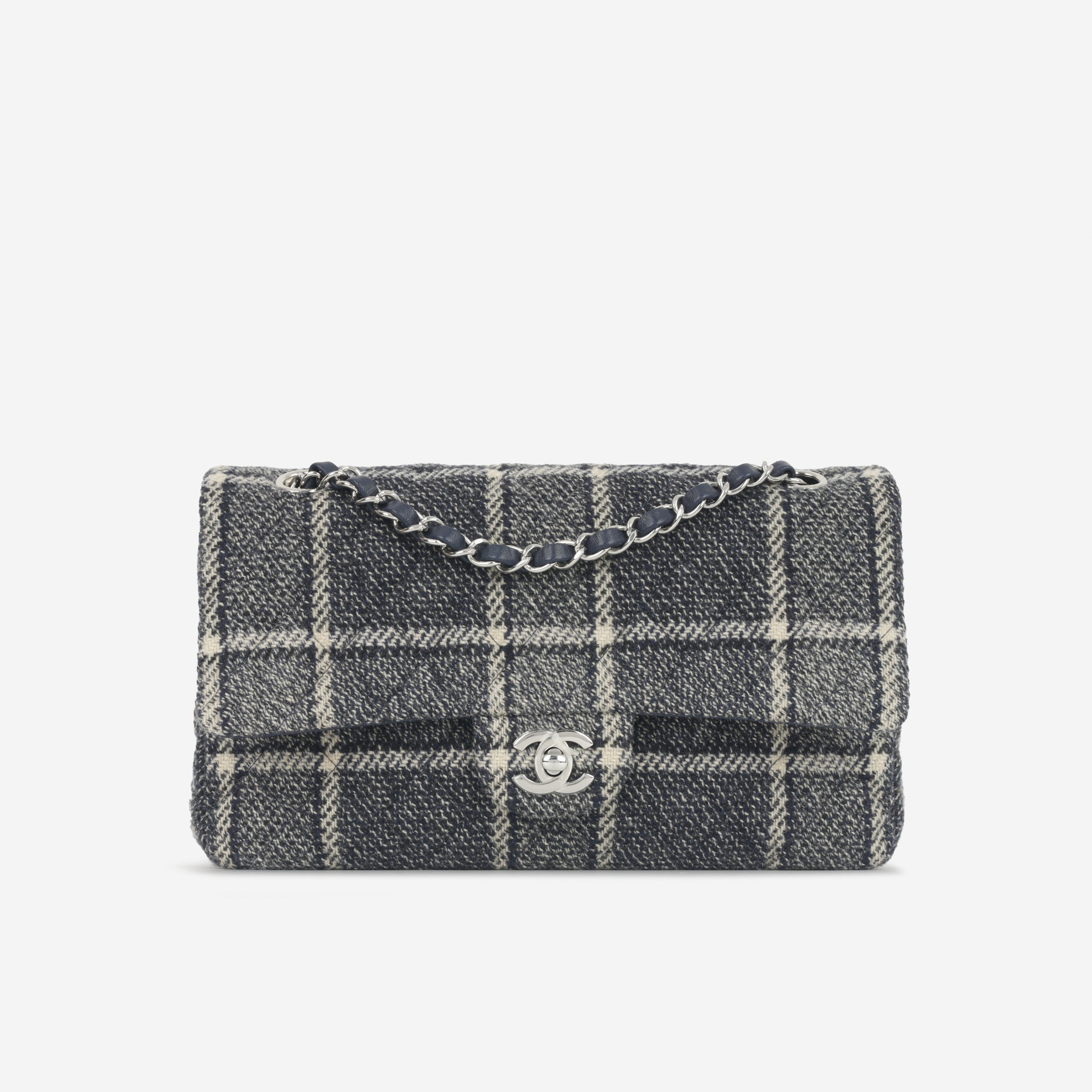 Chanel Medium Classic Flap - Mixed Tartan Tweed | Silver Hardware