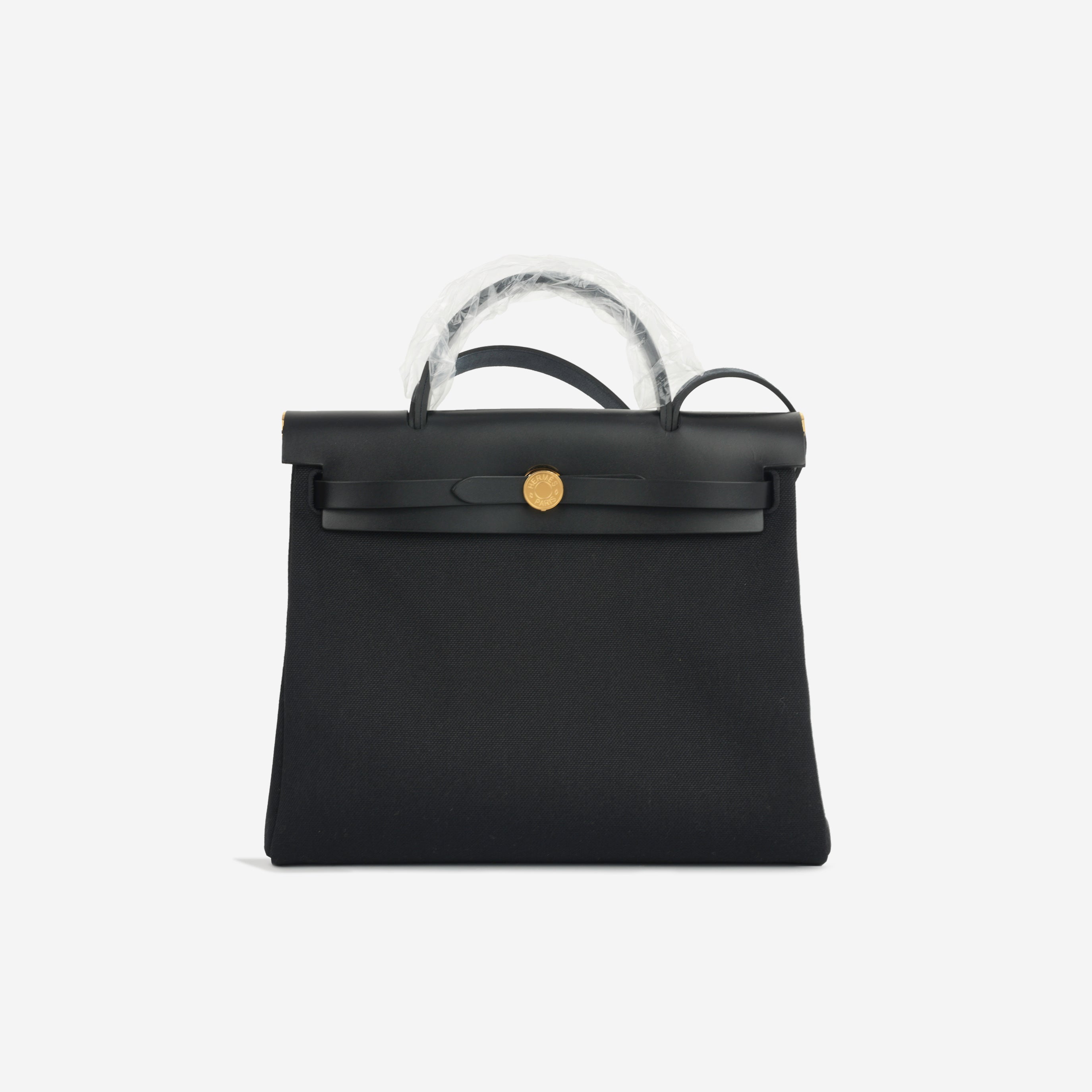 Hermès Herbag 31 - Black Canvas / Hunter Leather | Gold Hardware