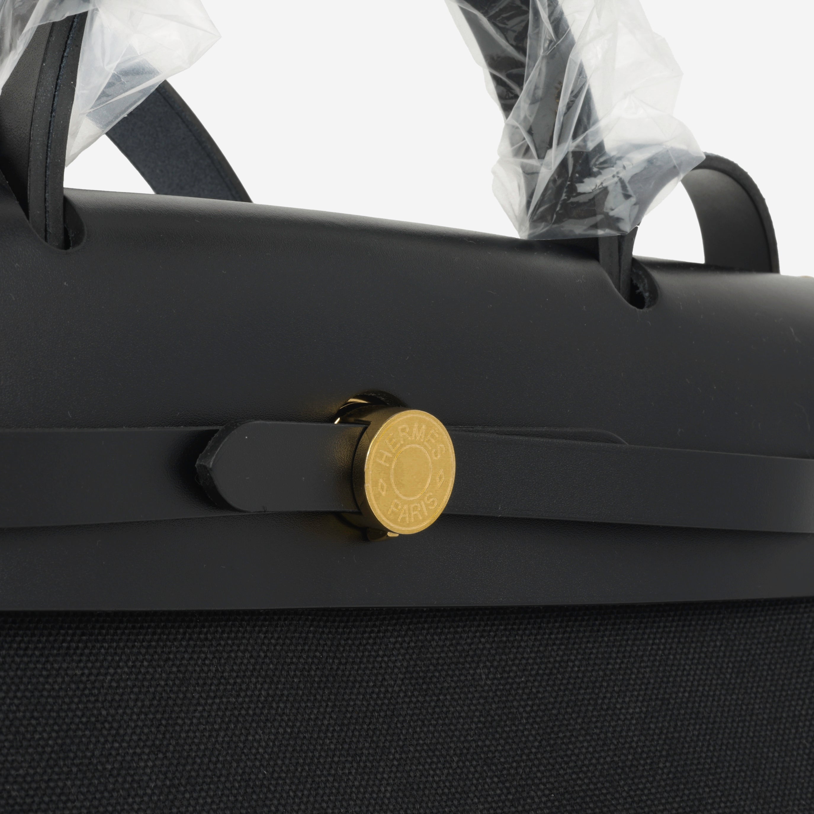 Hermès Herbag 31 - Black Canvas / Hunter Leather | Gold Hardware