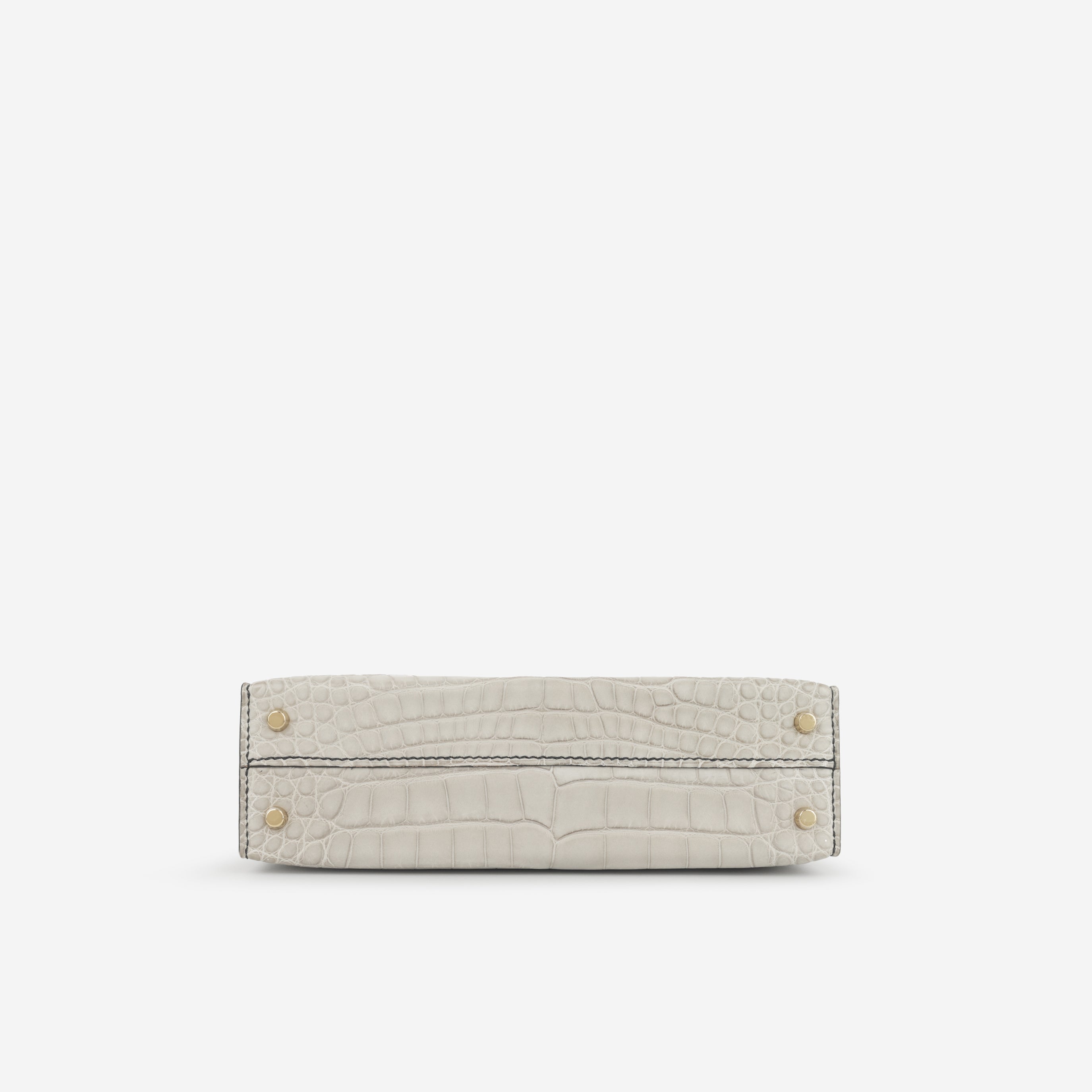 Hermès HSS Mini Kelly - Gris Perle / Black Matte Alligator | Permabrass Hardware