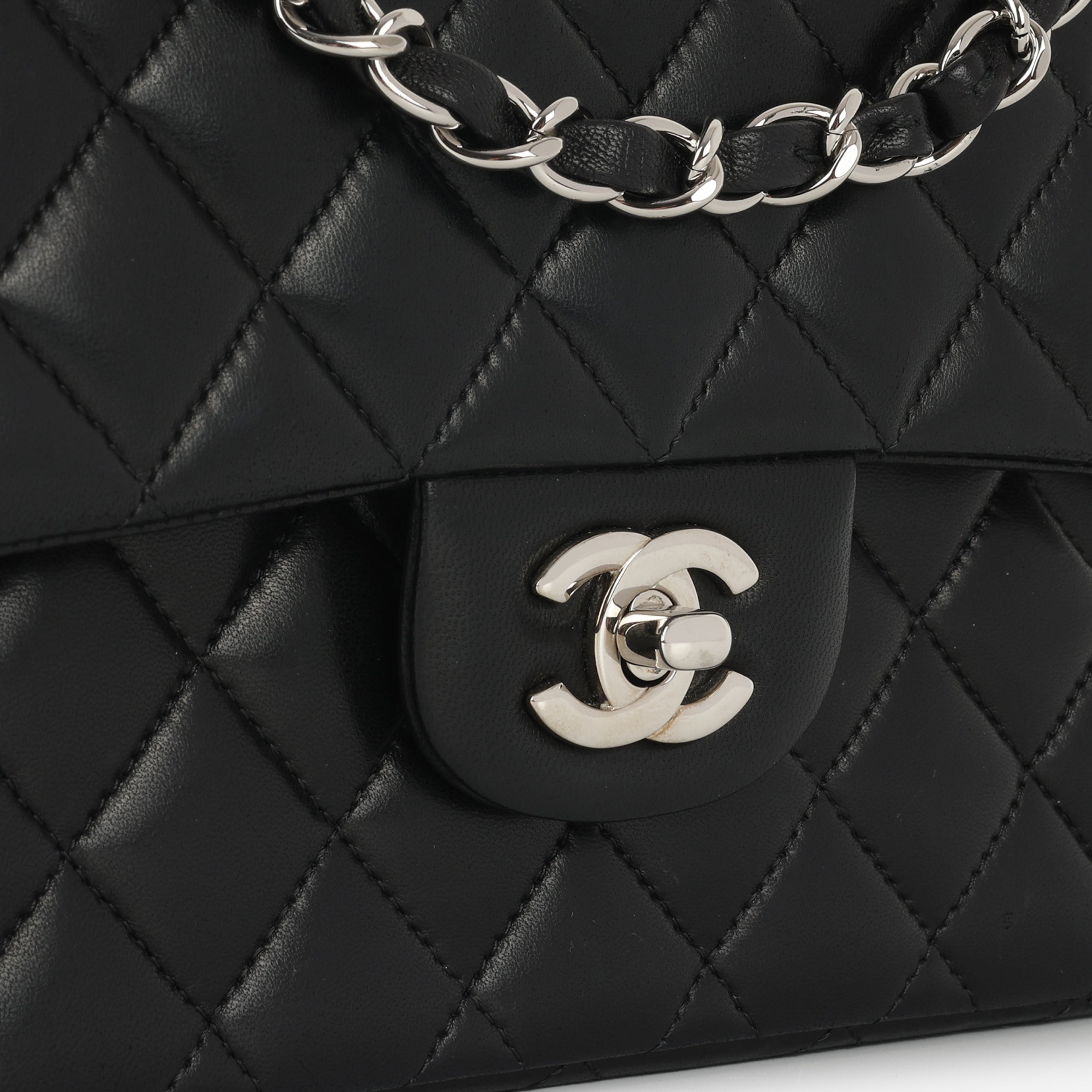 Chanel Small Classic Flap - Black Lambskin | Silver Hardware