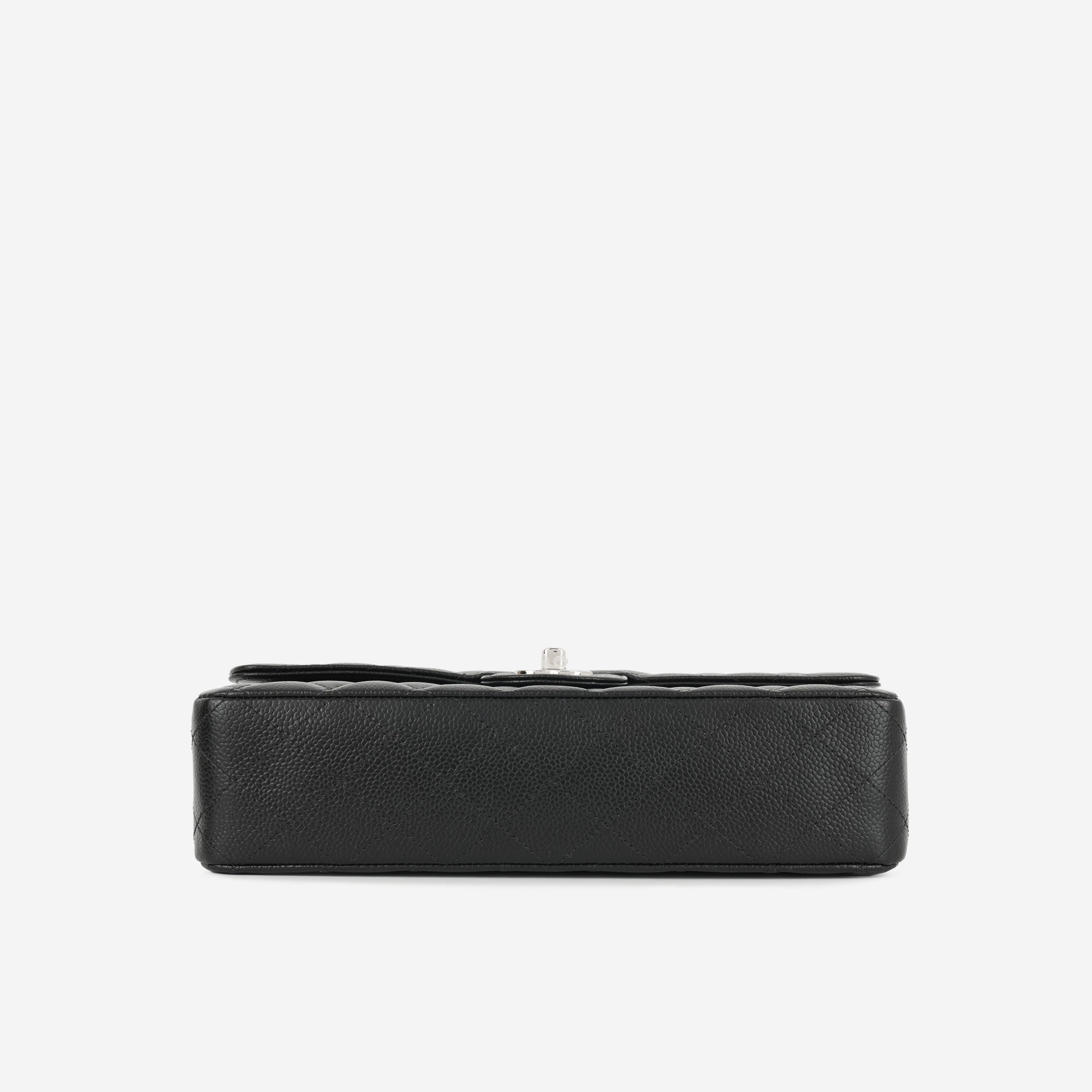 Medium Classic Flap - Black Caviar | Silver Hardware