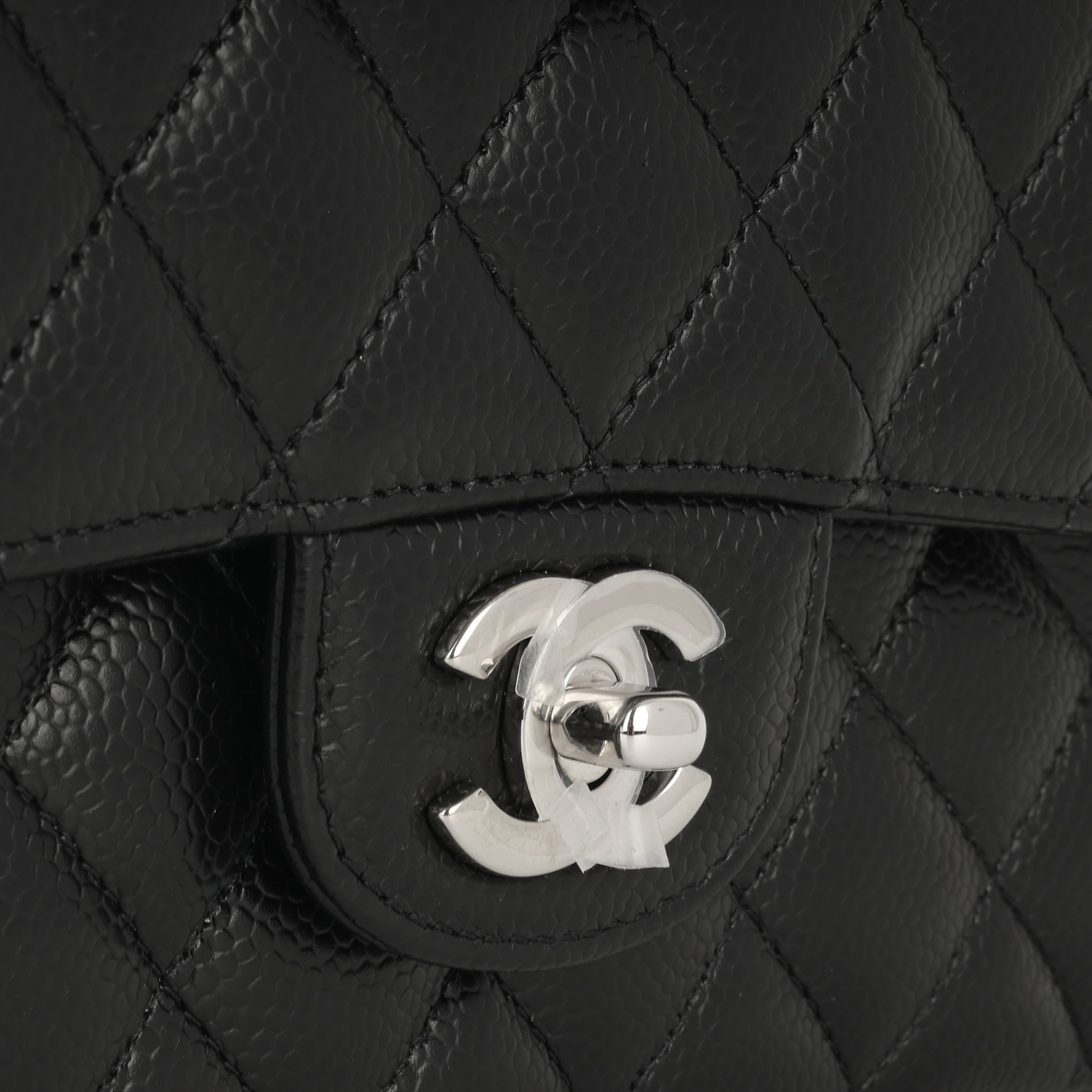 Medium Classic Flap - Black Caviar | Silver Hardware