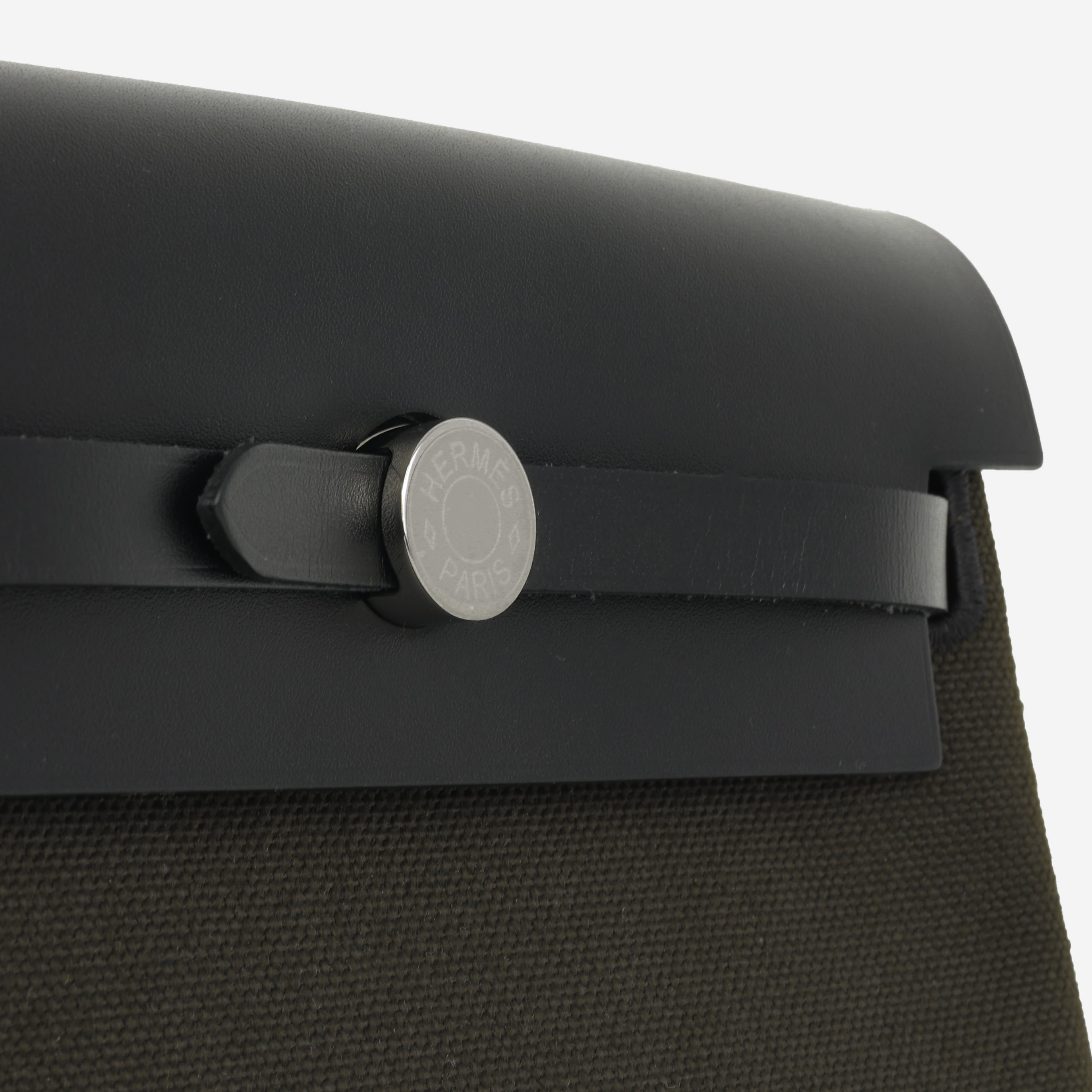 Hermès Herbag 20 - Dark Bronze Canvas / Noir Hunter | Palladium Hardware