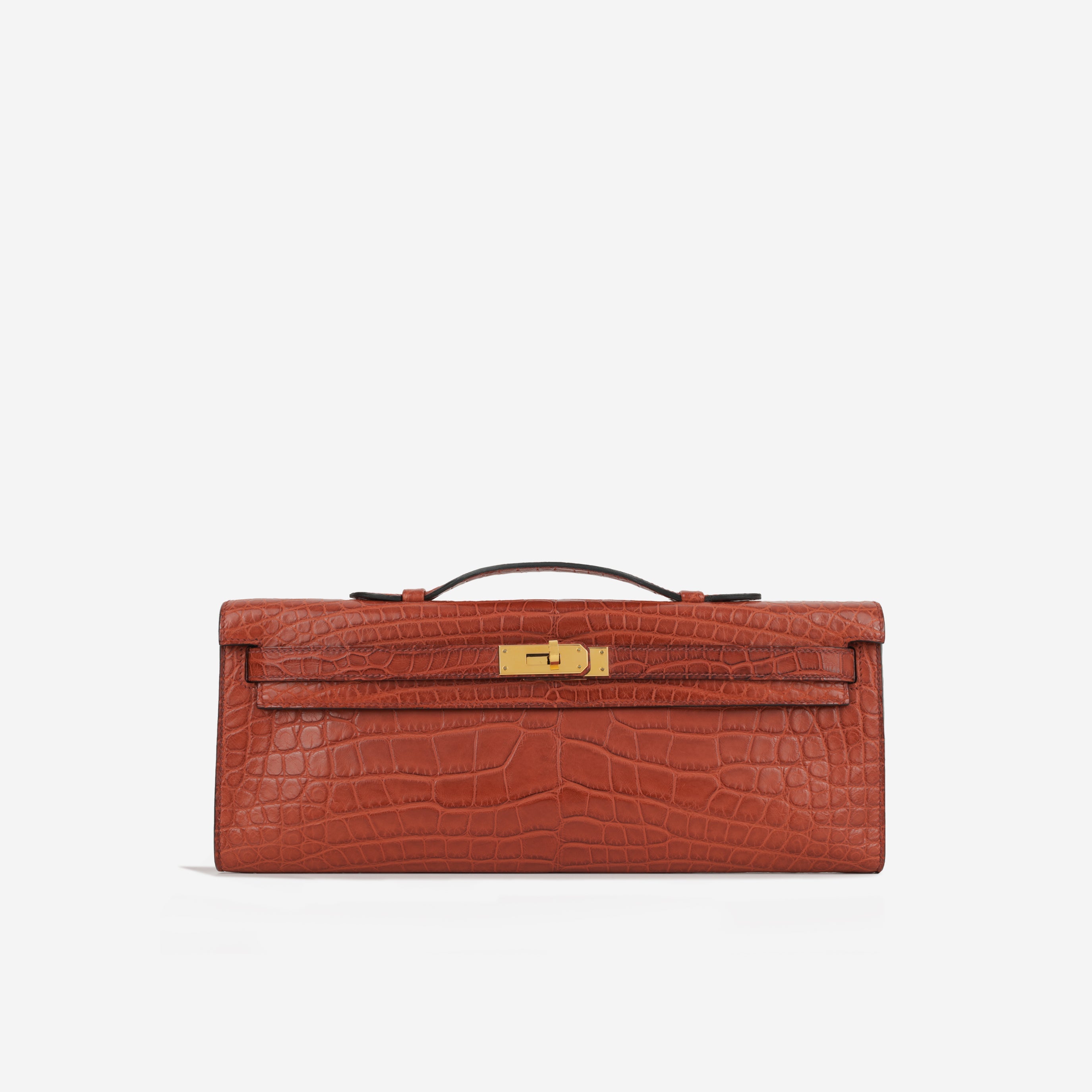 Hermès Kelly Cut Clutch - Rouge H Matte Alligator Missipiensis | Gold Hardware