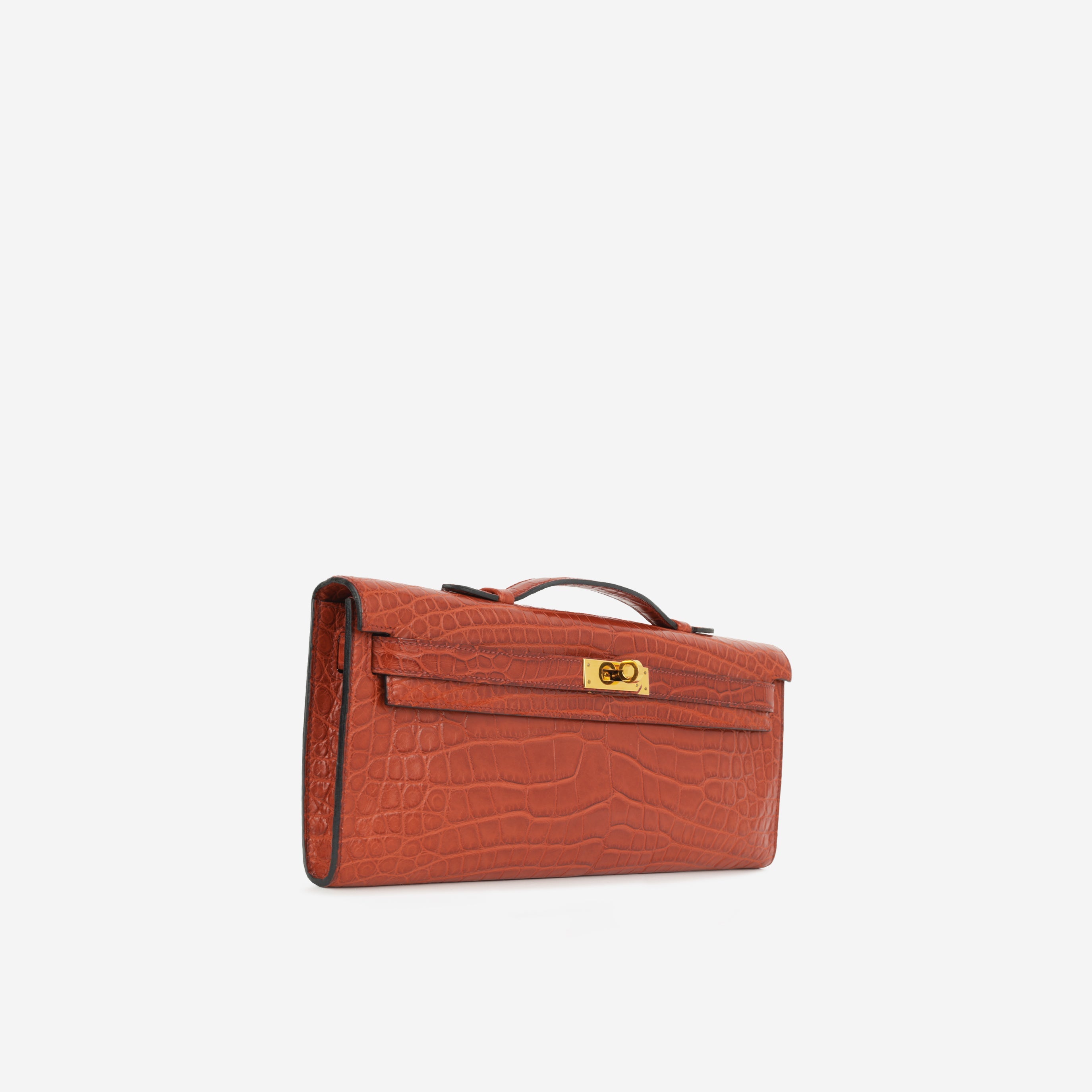 Hermès Kelly Cut Clutch - Rouge H Matte Alligator Missipiensis | Gold Hardware