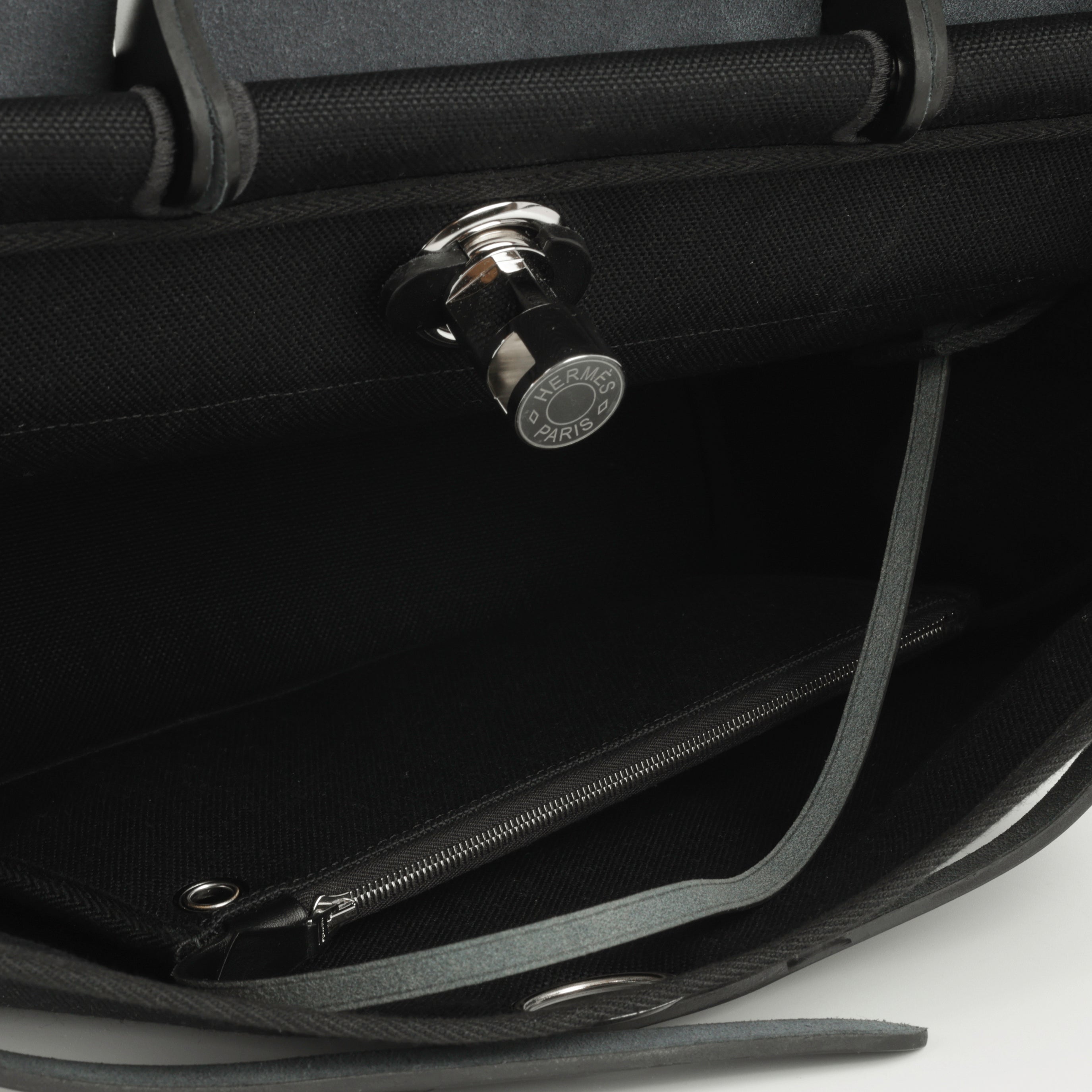Hermès Herbag 39 - Black Canvas / Hunter | Palladium Hardware