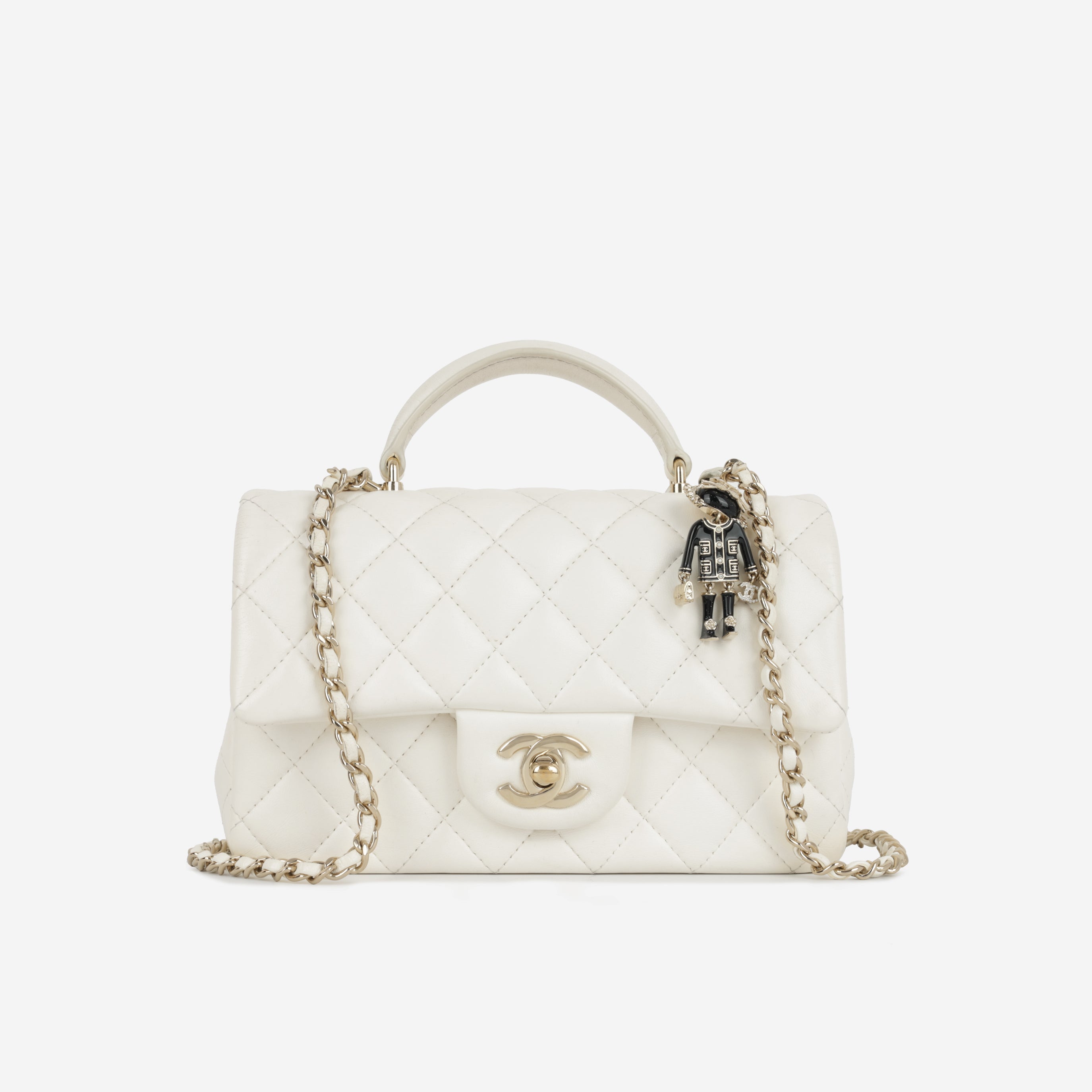 Mini Rectangular Top Handle with Charm