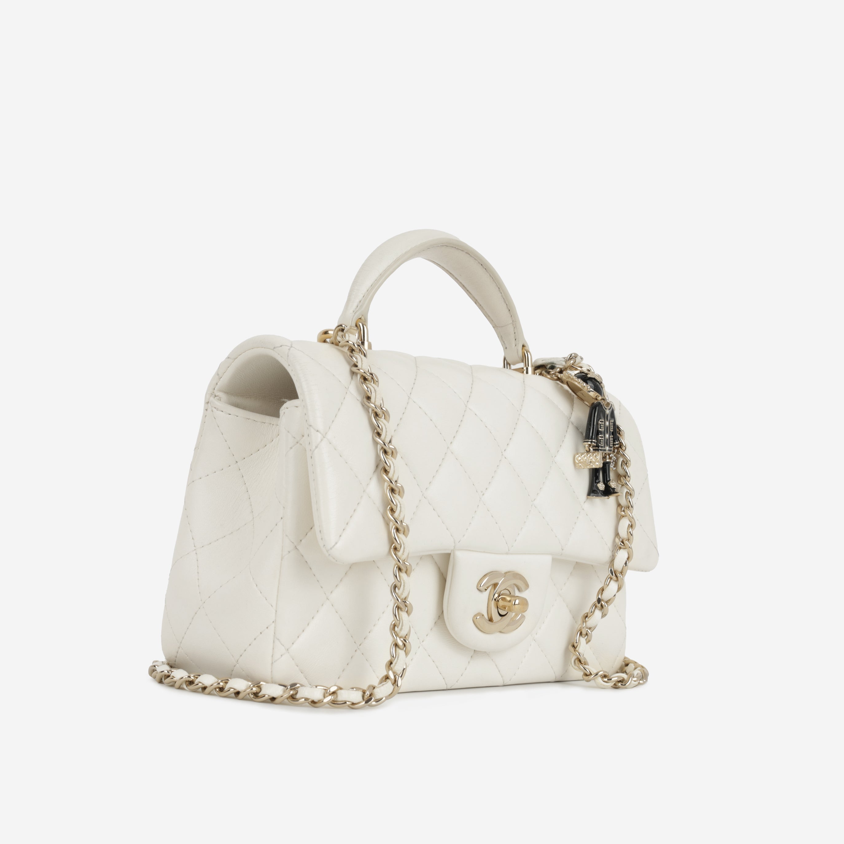 Mini Rectangular Top Handle with Charm