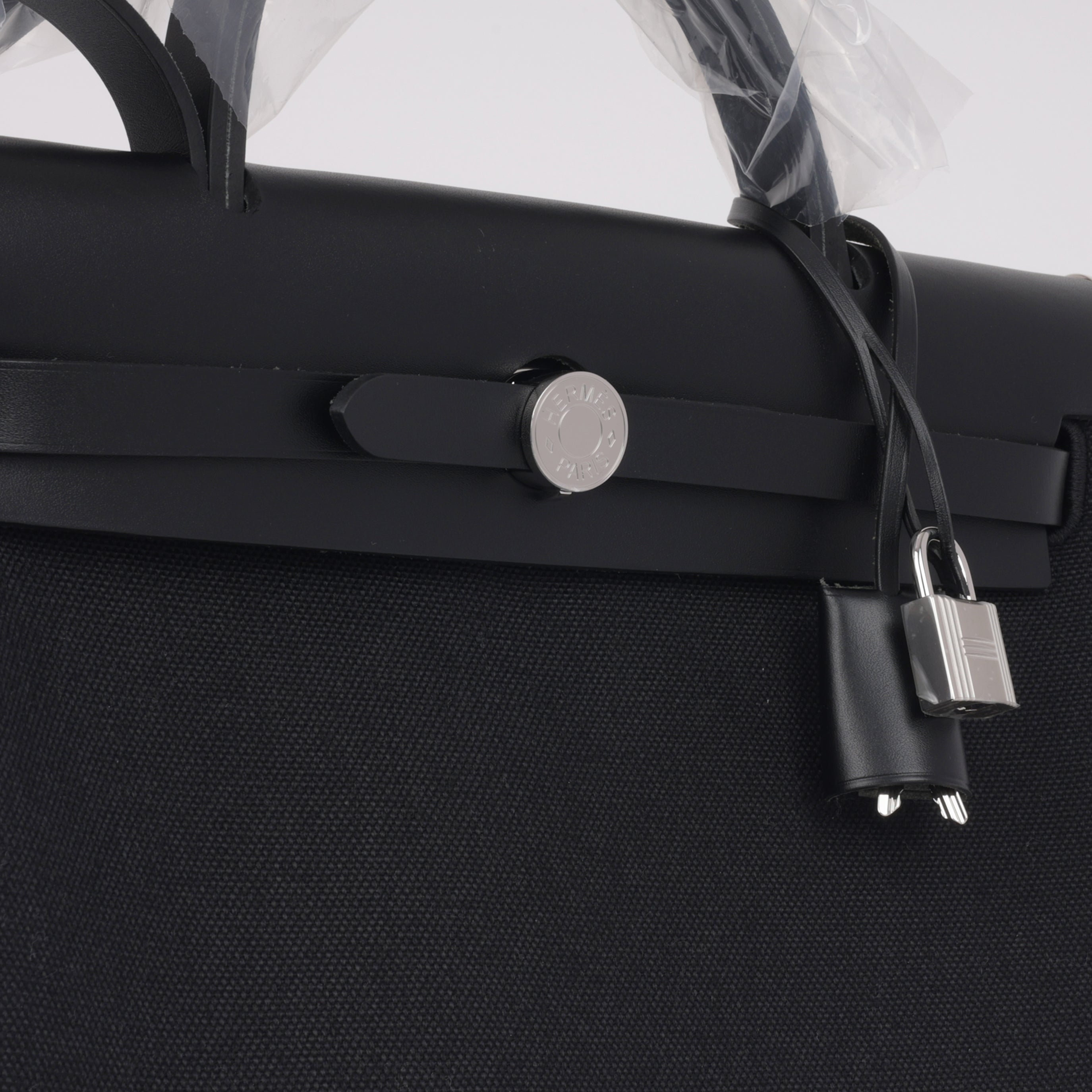 Hermès Herbag 31 - Black Canvas / Hunter | Palladium Hardware