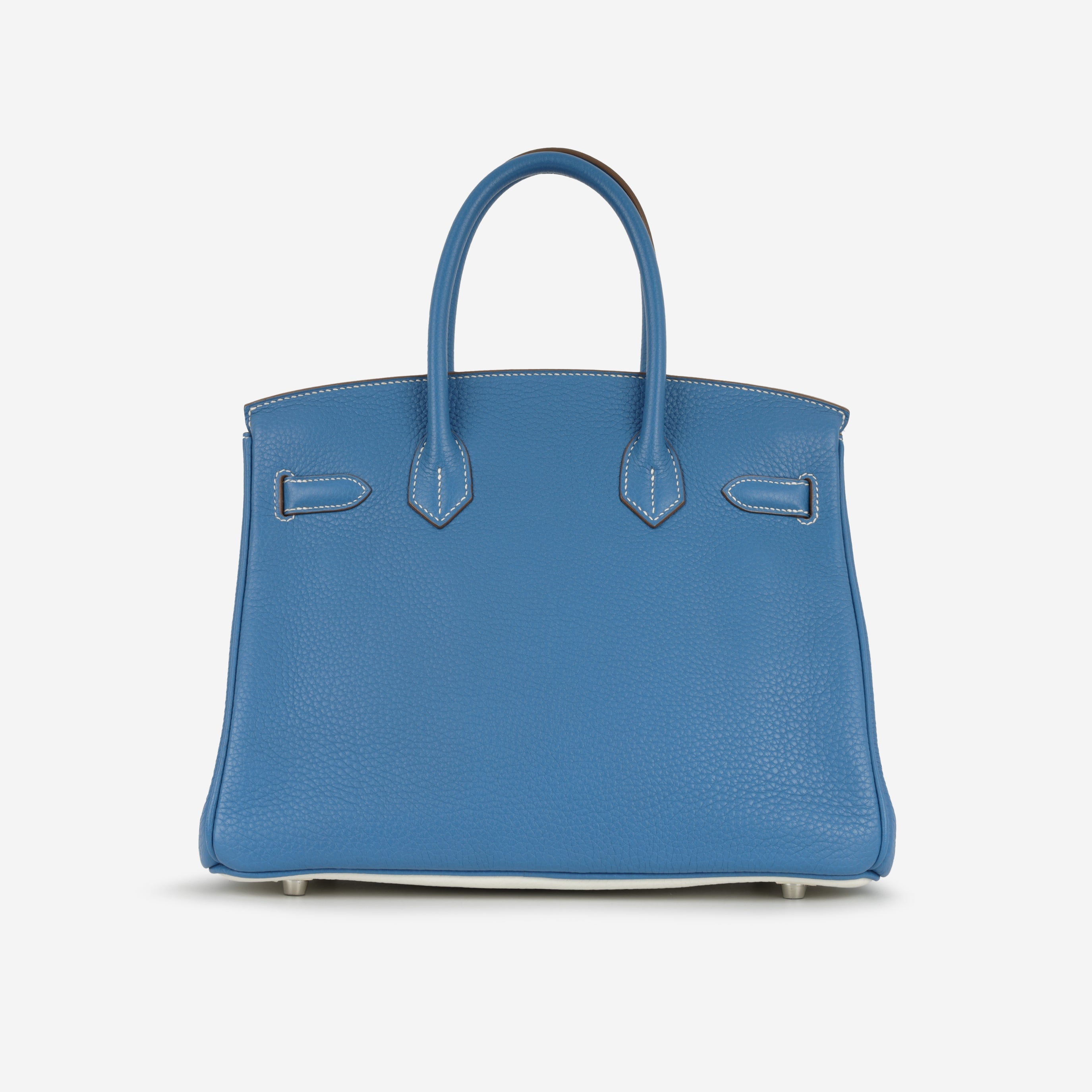 Birkin 30 Eclat - Bleu Mykonos / Blanc