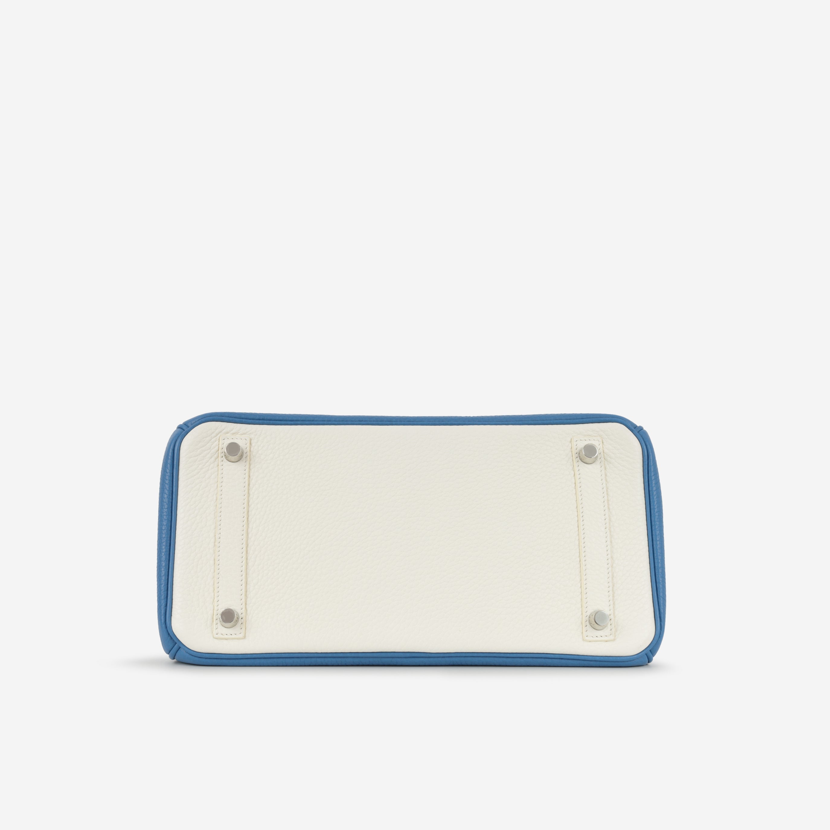 Birkin 30 Eclat - Bleu Mykonos / Blanc