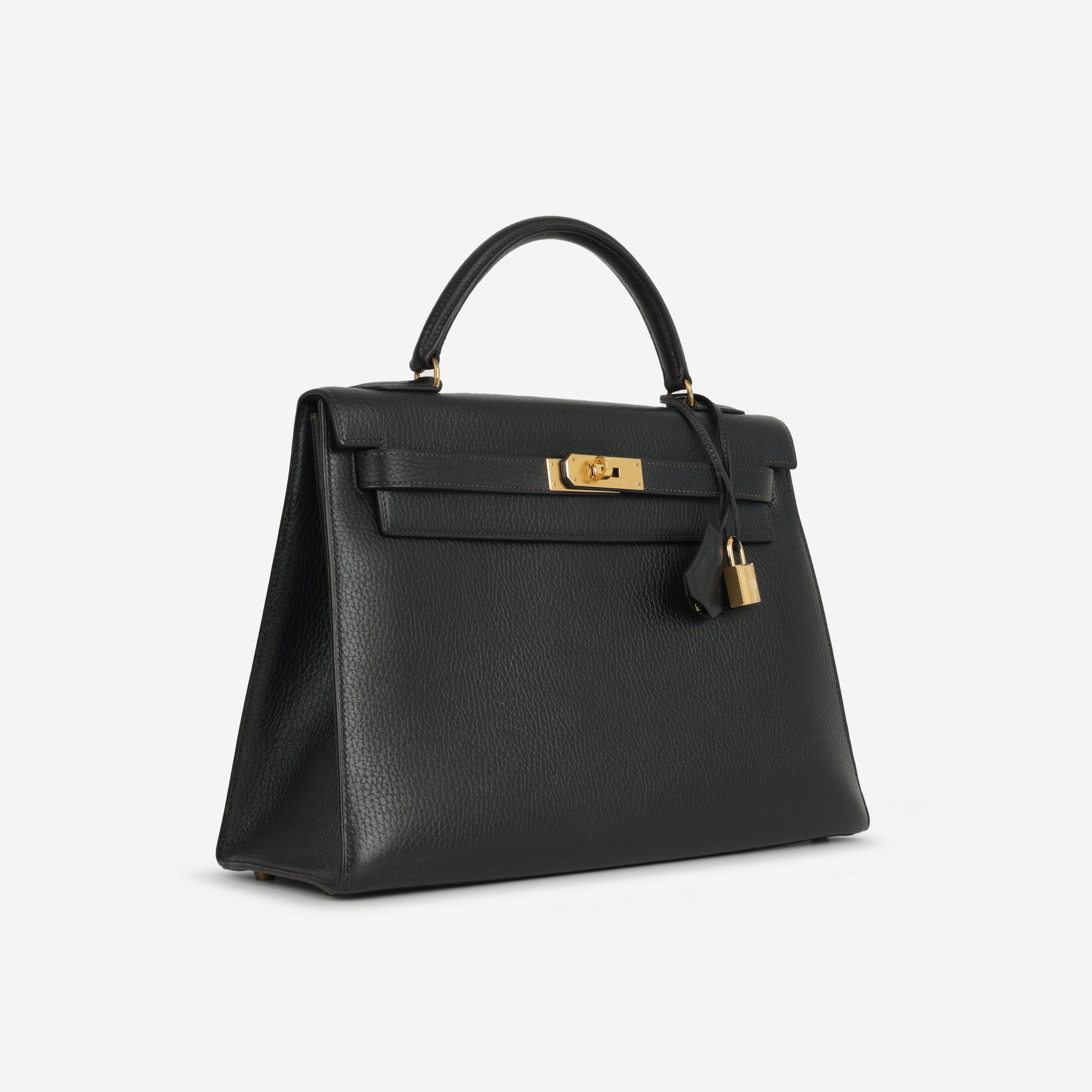 Hermès Kelly 32 - Noir Fjord | Gold Hardware