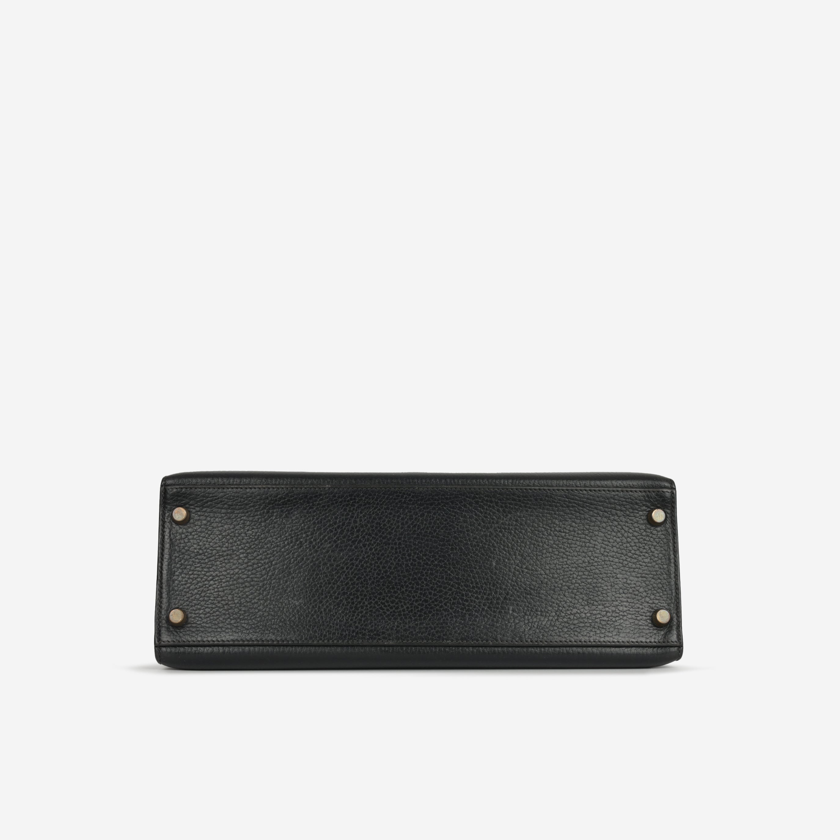 Hermès Kelly 32 - Noir Fjord | Gold Hardware
