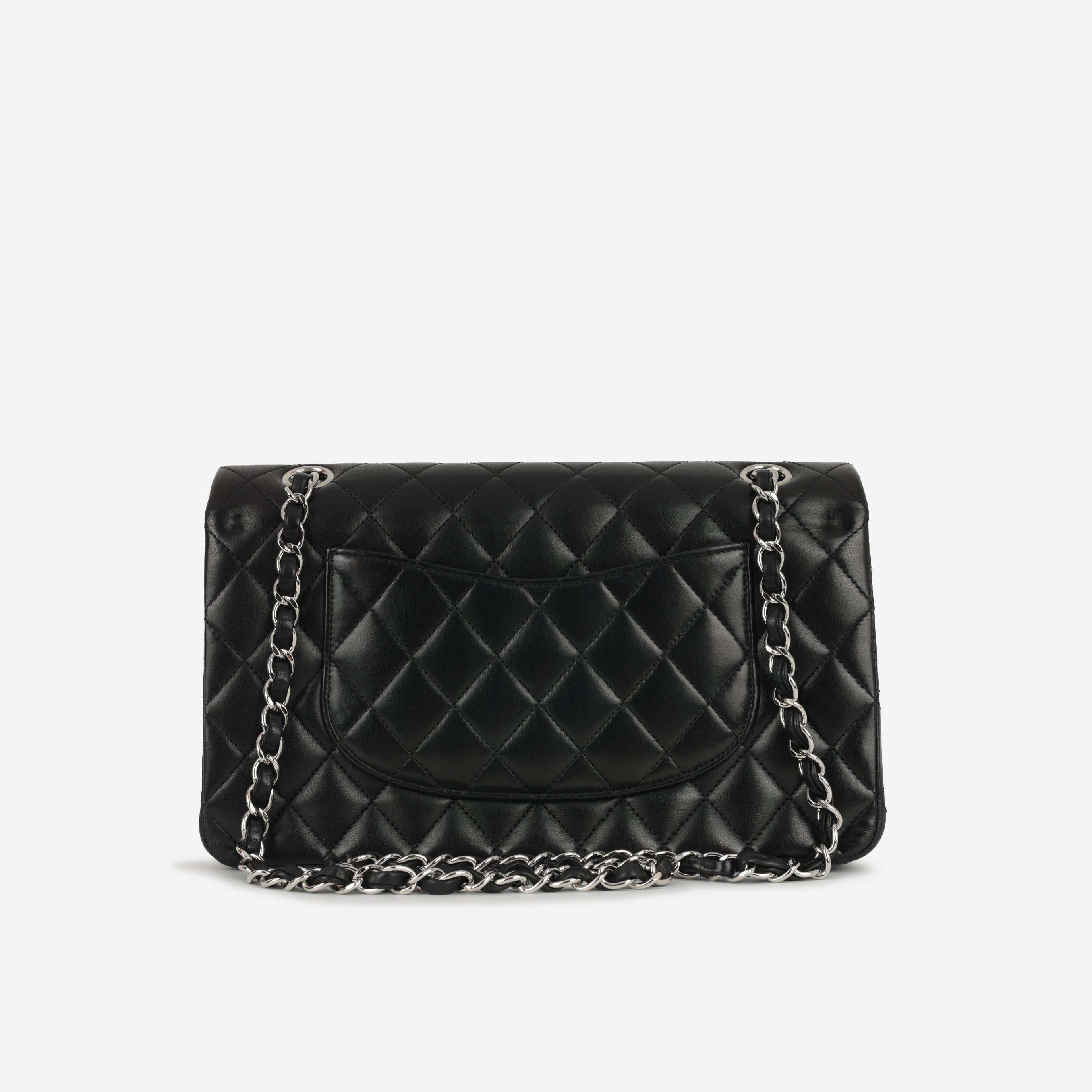 Chanel Medium Classic Flap - Black Lambskin | Silver Hardware