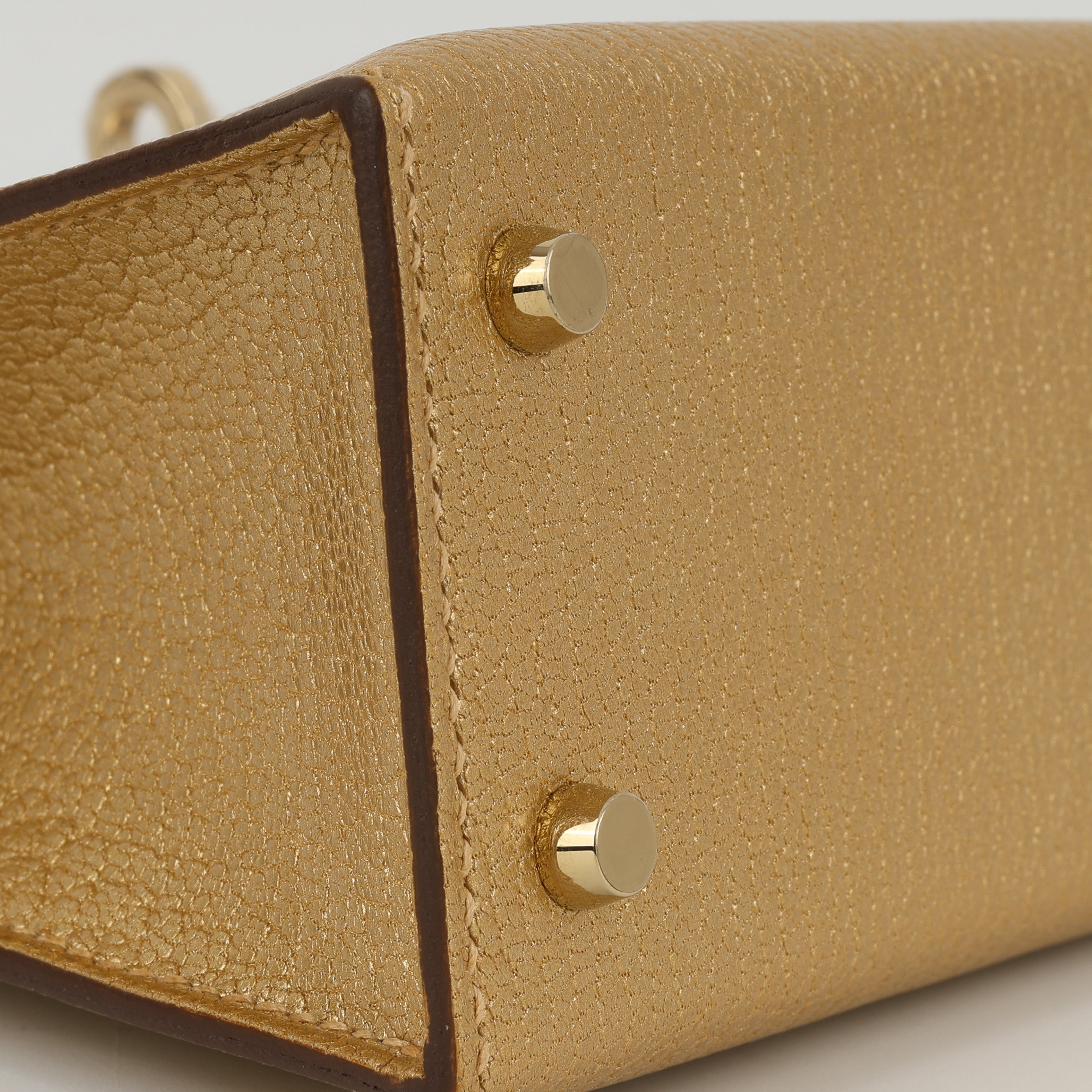 Hermès Mini Kelly - Dore Chevre | Permabrass Hardware
