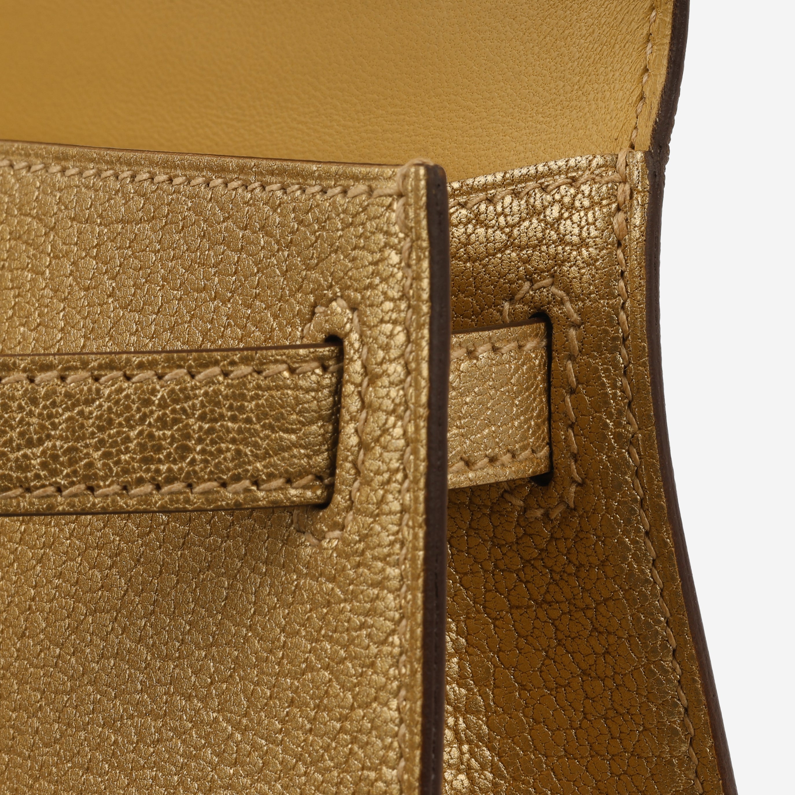 Hermès Mini Kelly - Dore Chevre | Permabrass Hardware