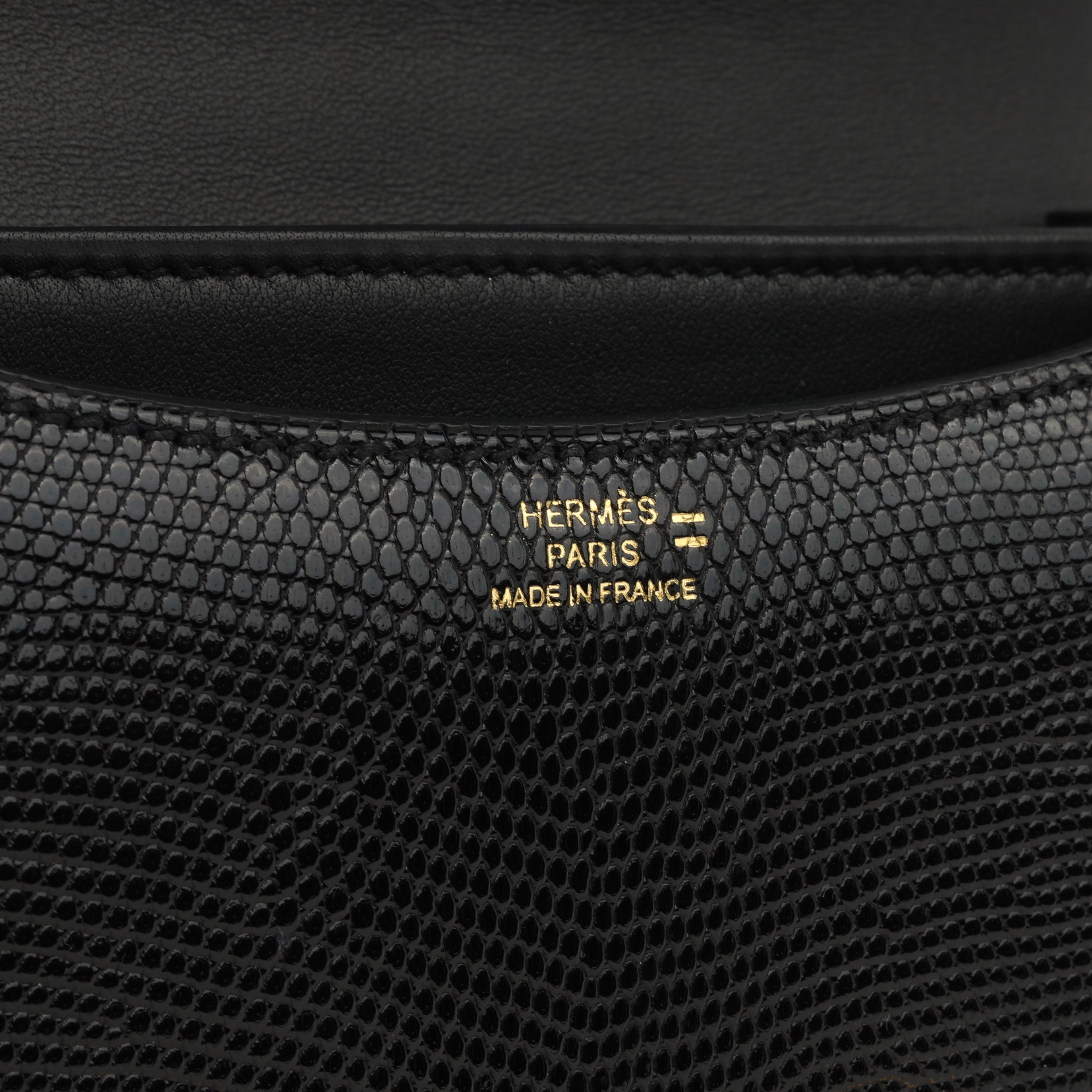 Hermès Constance 18 - Black Salvator Lizard | Gold Hardware