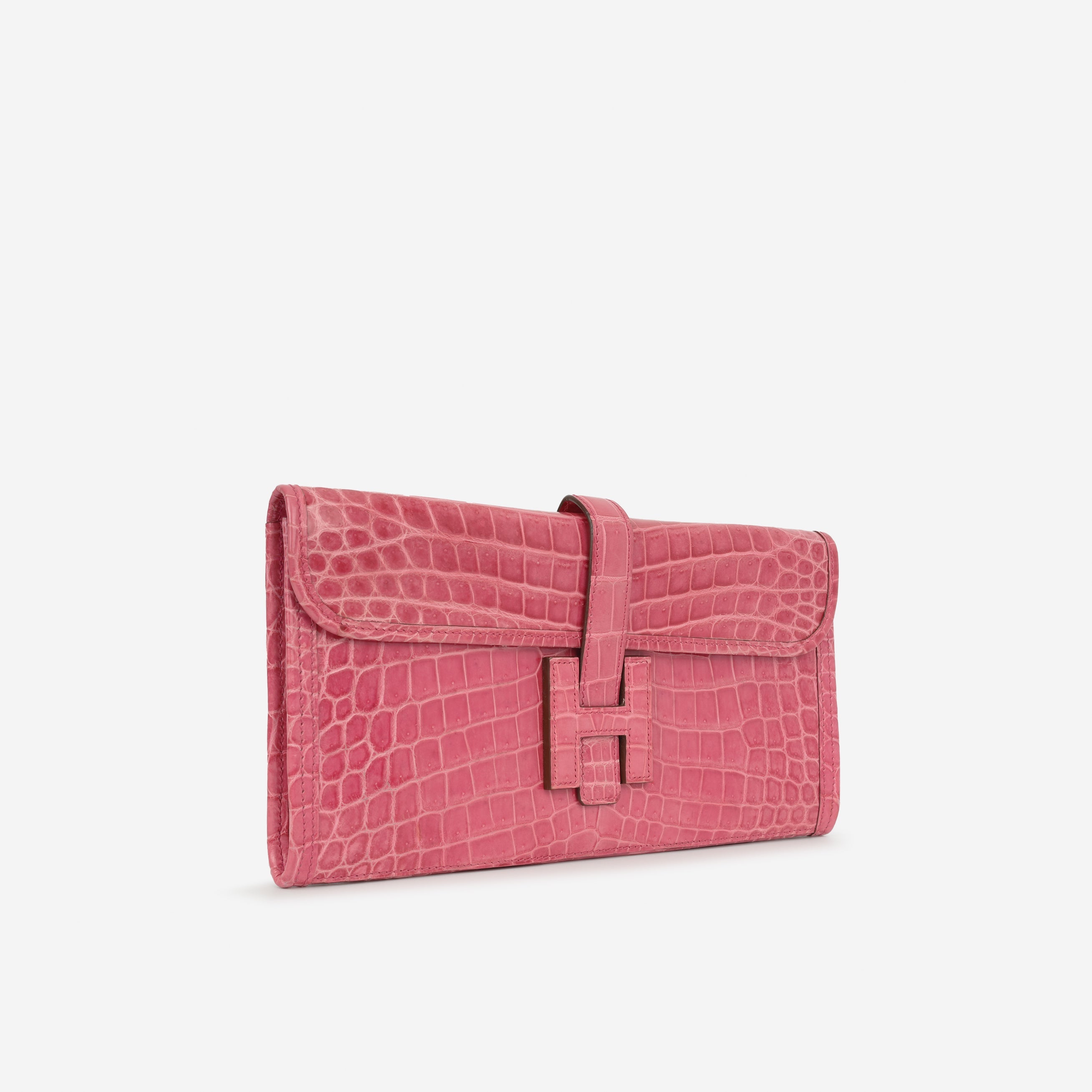 Hermès Jige Clutch 29 - Rose Indien Shiny Crocodile