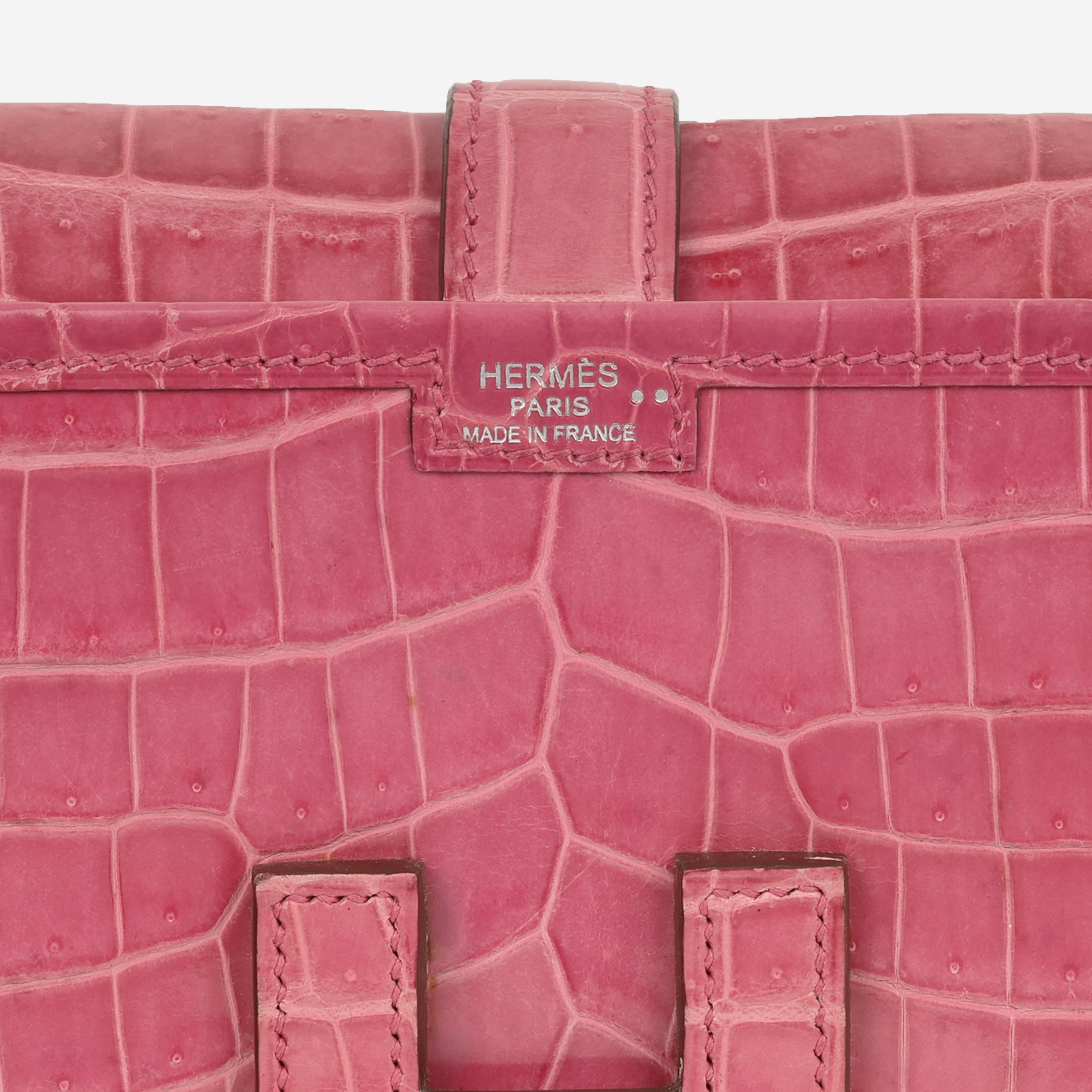 Hermès Jige Clutch 29 - Rose Indien Shiny Crocodile