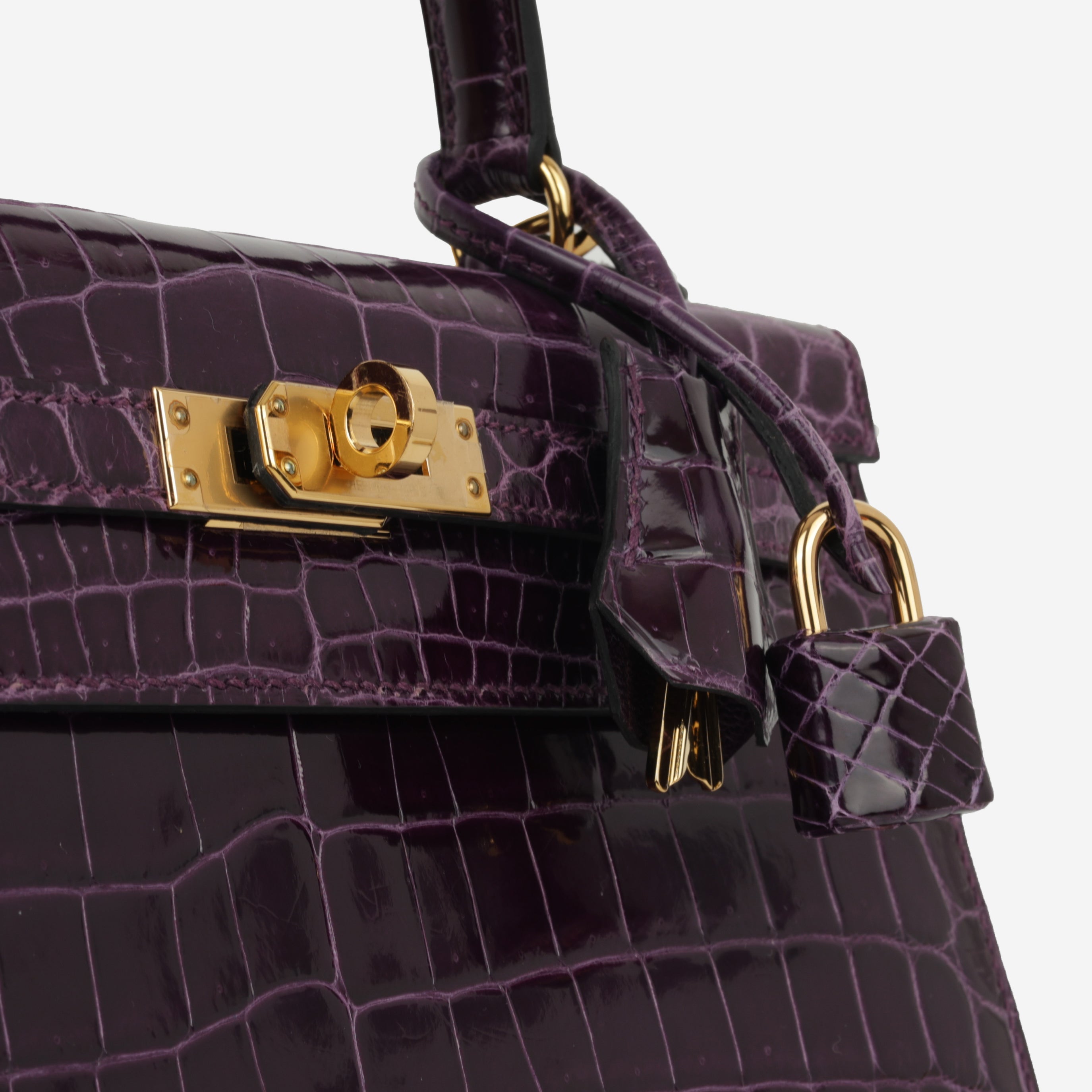 Hermès Kelly 25 - Cassis Crocodile Niloticus | Gold Hardware
