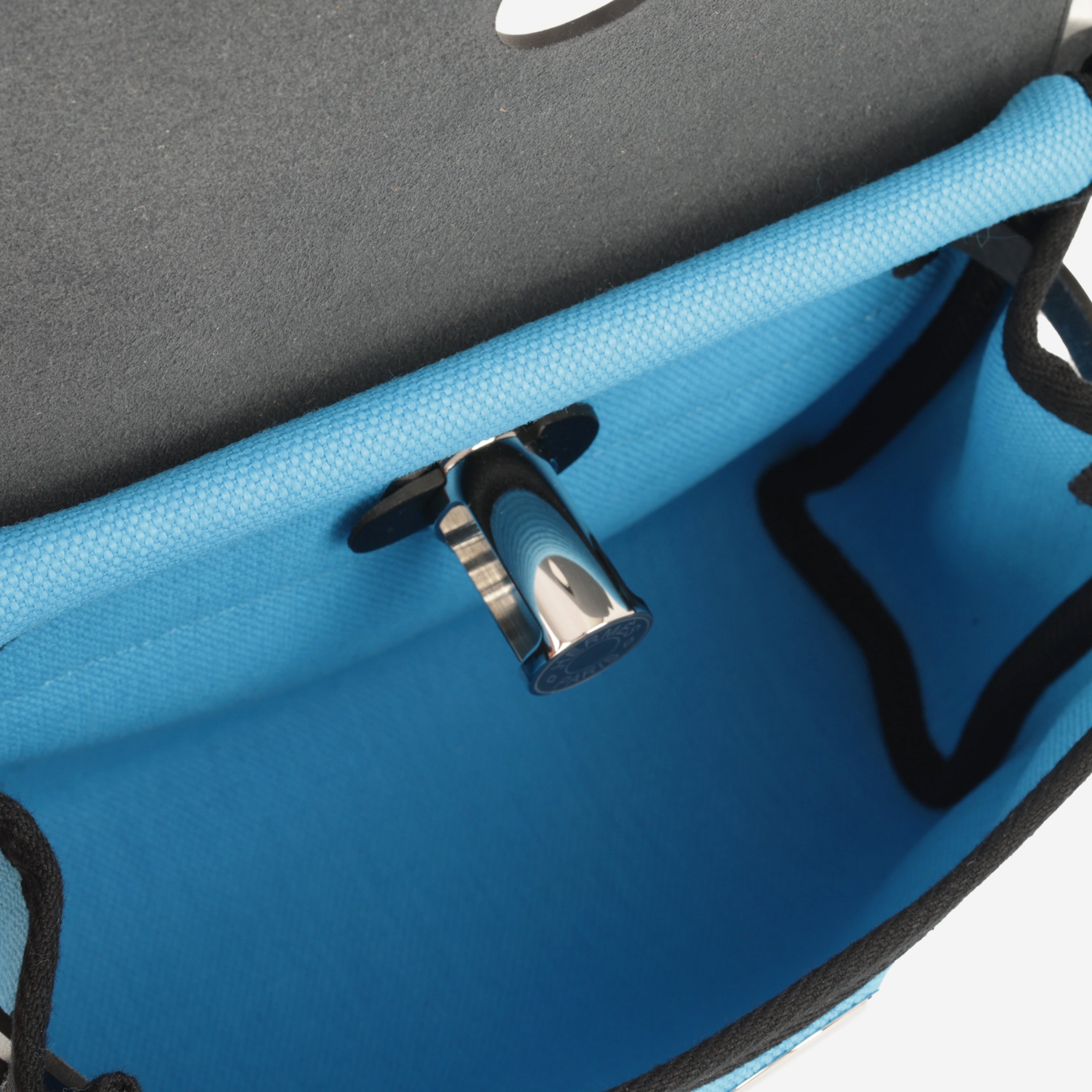Hermès Mini Herbag 20 Bleu Riviera Canvas - Noir Hunter | Palladium Hardware