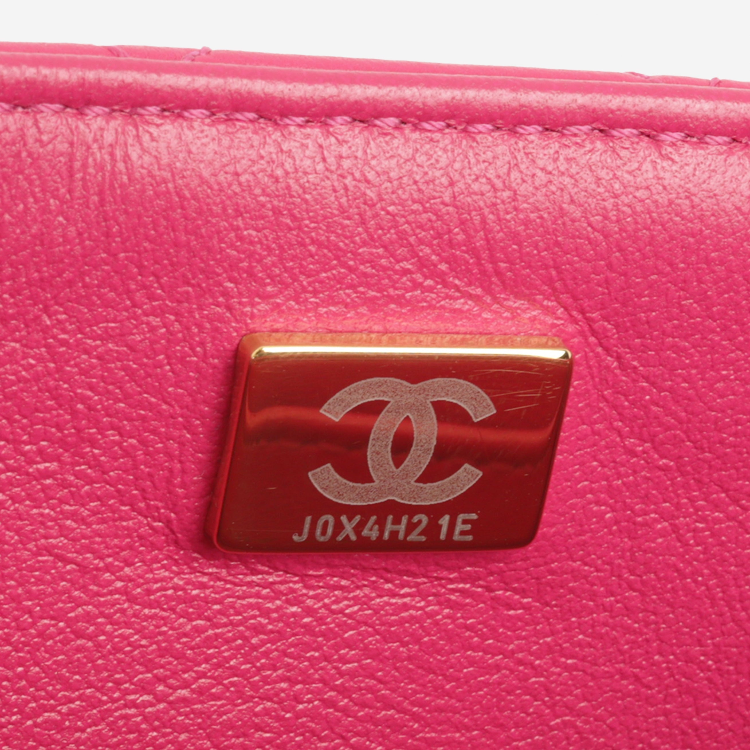 Chanel Mini Strass Top Handle Flap - Fuchsia Lambskin | Champagne Gold