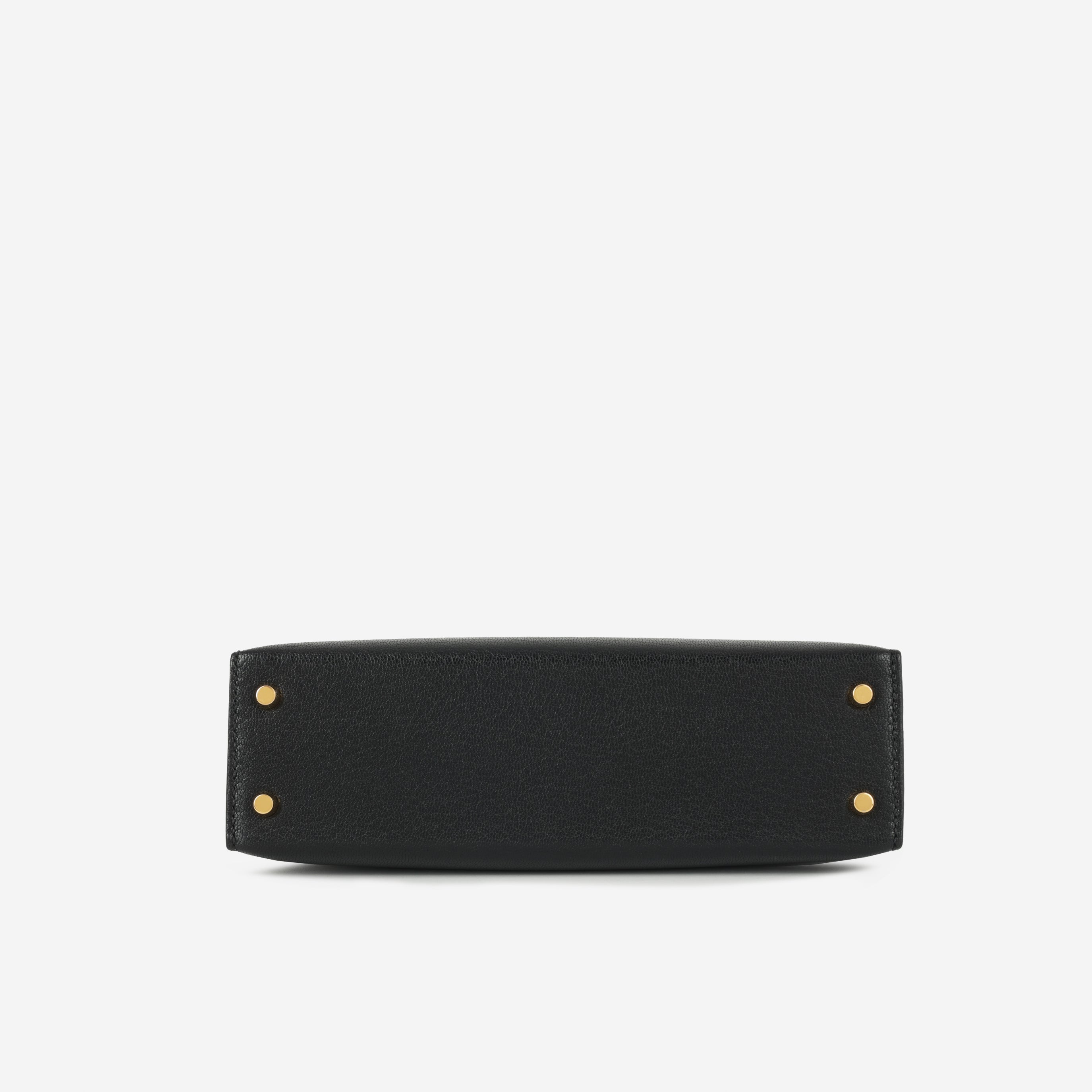 Hermès Mini Kelly 20 II - Noir Chevre Chamkila | Gold Hardware