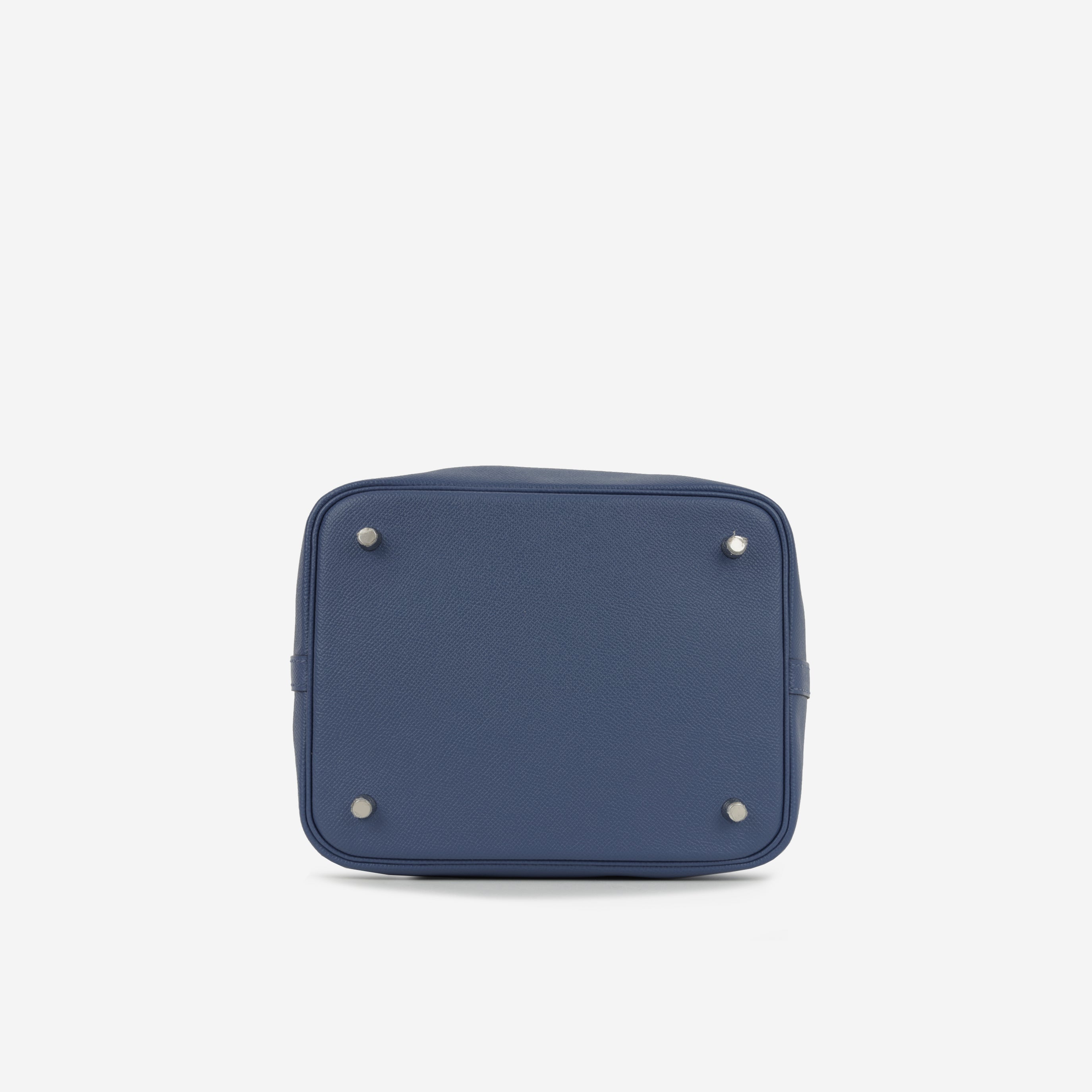 Hermès Picotin 22 Tressage De Cuir - Bleu Encre / Noir / Brique Epsom | Palladium Hardware
