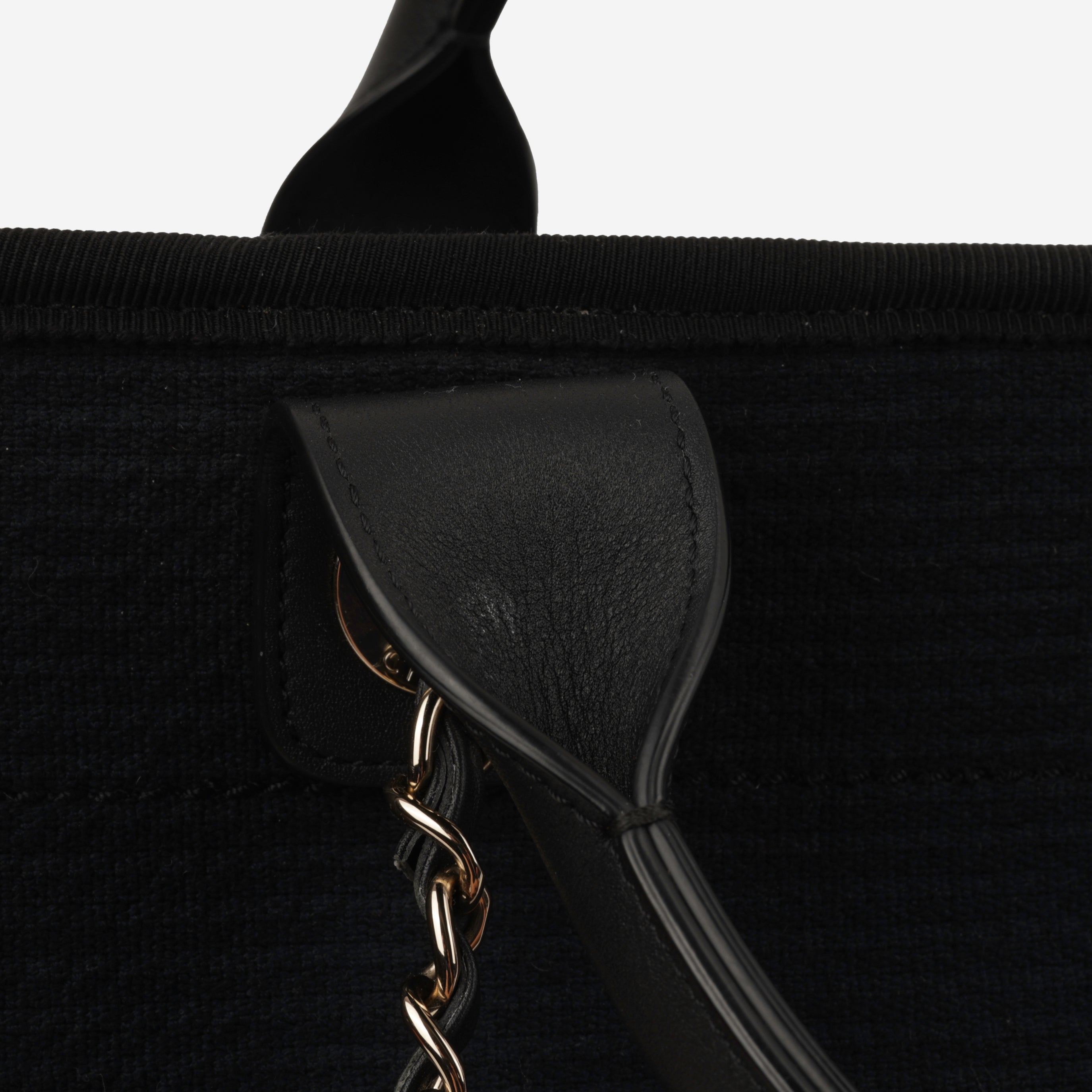 Chanel Small Deauville - Black Mixed Fabrics | Champagne Gold Hardware