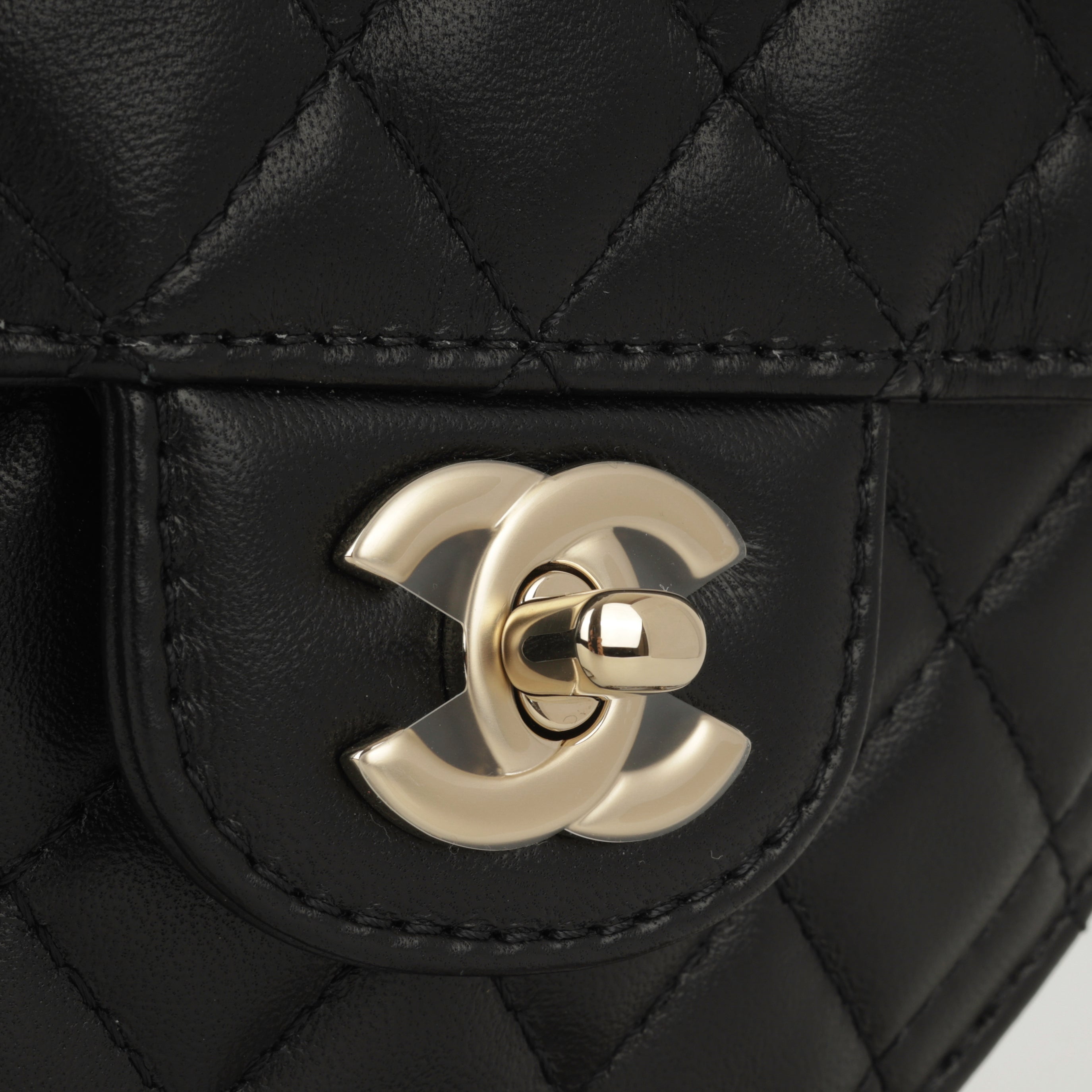 Chanel Large Heart Bag - Black Lambskin | Champane gold hardware