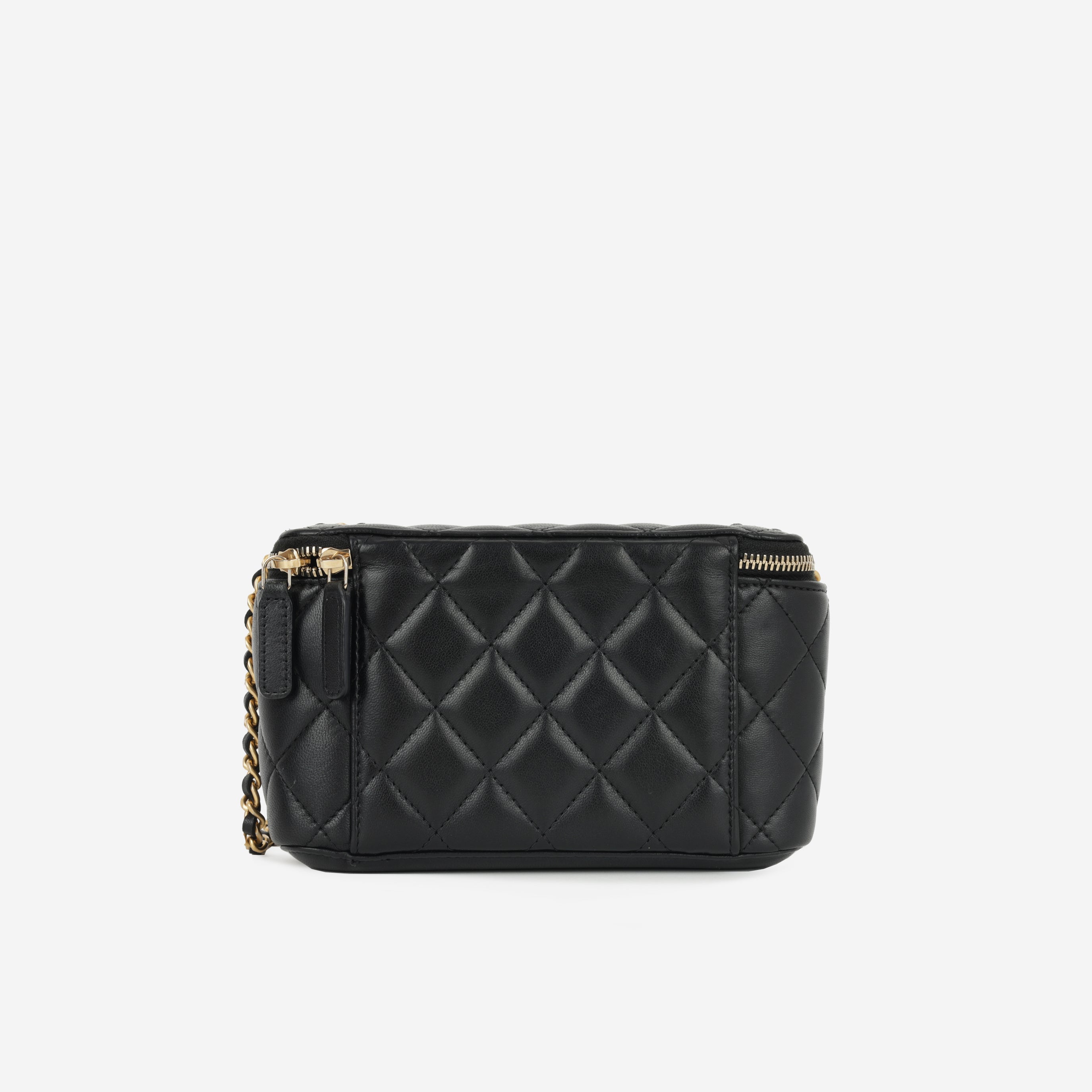 Small Vanity on Chain Pearl Crush - Black Lambskin | Antique Gold Hardware
