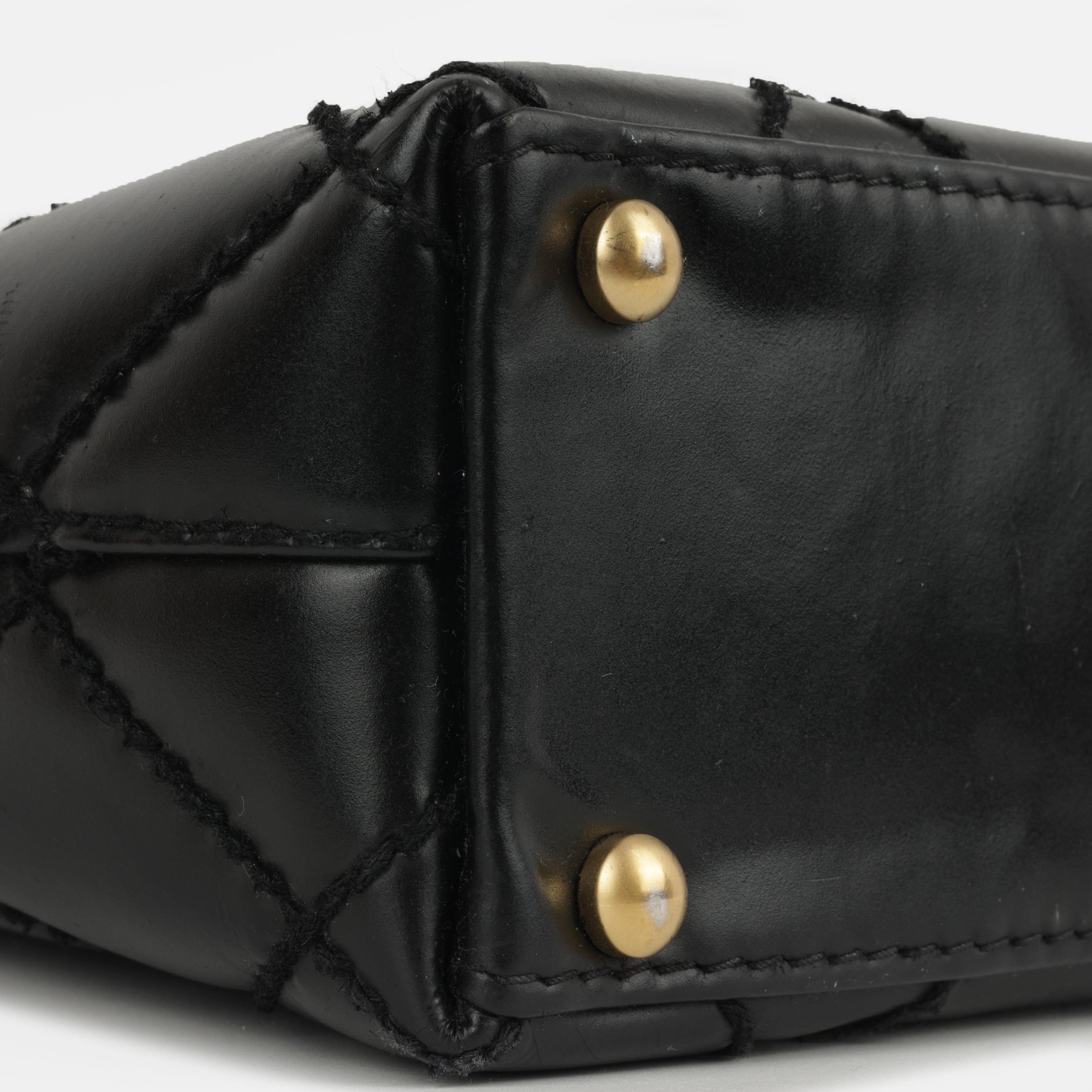 Chanel Small Surpique Stitch Tote | Black Calfskin