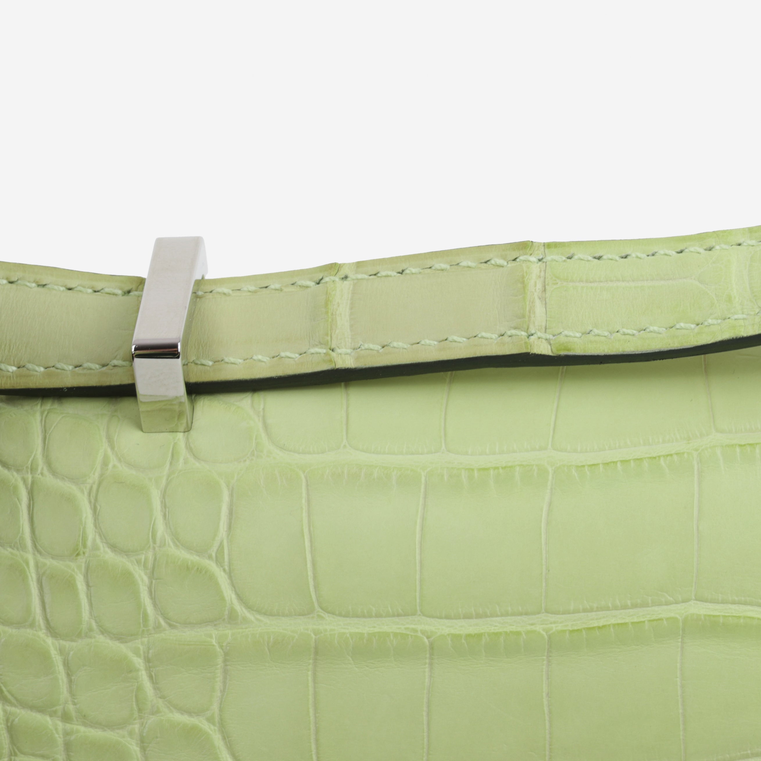 Hermès Constance 18 -  Jaune Bourgeon Matte Alligator Mississippiensis | Palladium Hardware